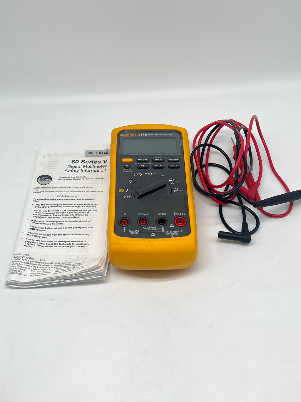 Fluke 87V True RMS Handheld Digital Multimeter - Used