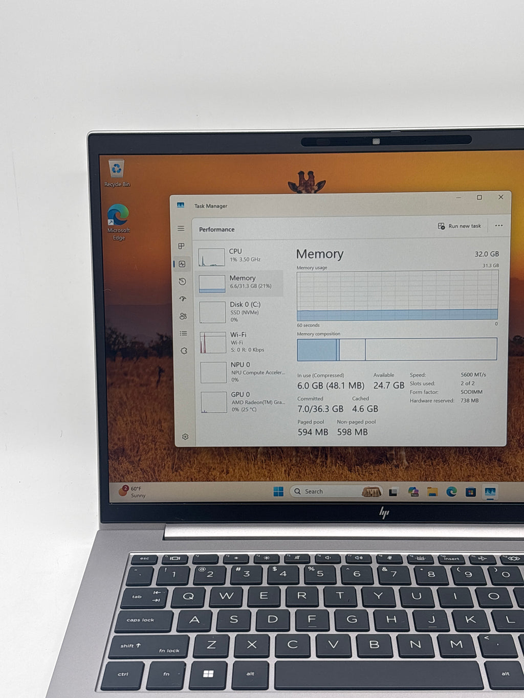 HP ZBook FireFly G11 Ryzen 5 Pro 8640HS 32GB RAM 256GB SSD