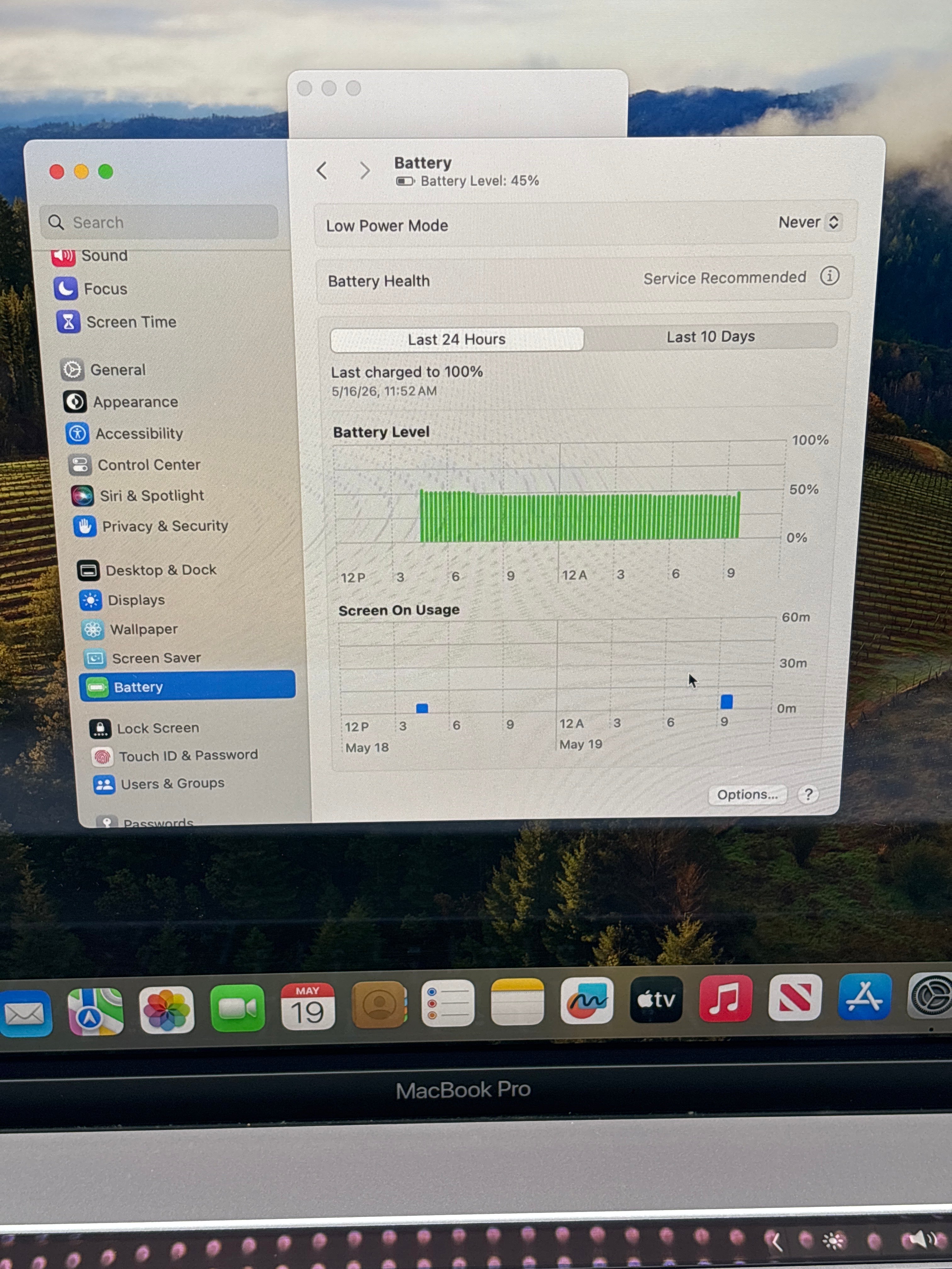 Apple MacBook Pro 15.4" A1990 i7 16GB RAM 512GB SSD - Service Battery
