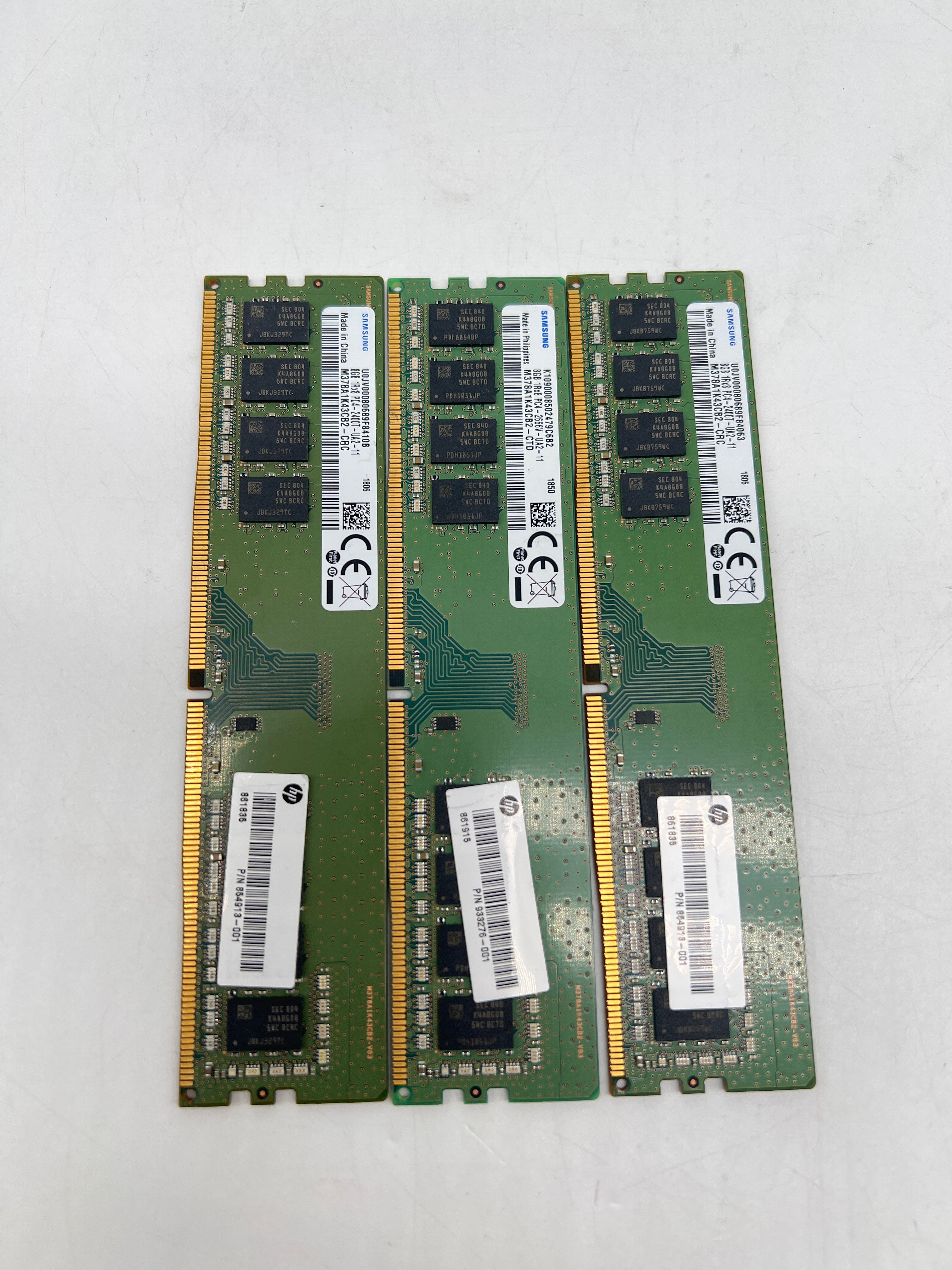 (Lot of 3) Samsung 8GB 1RX8 PC4-2666V UDIMM Desktop Memory M378A1K43CB2-CTD