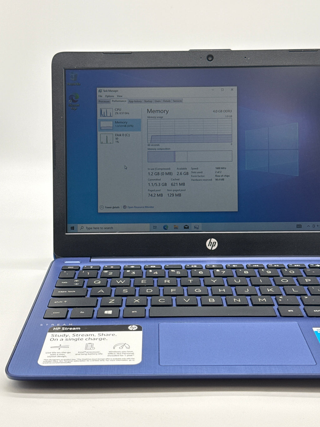 HP Stream 11-inch Intel Celeron Laptop with 4GB RAM and 32GB eMMC - Bad Battery