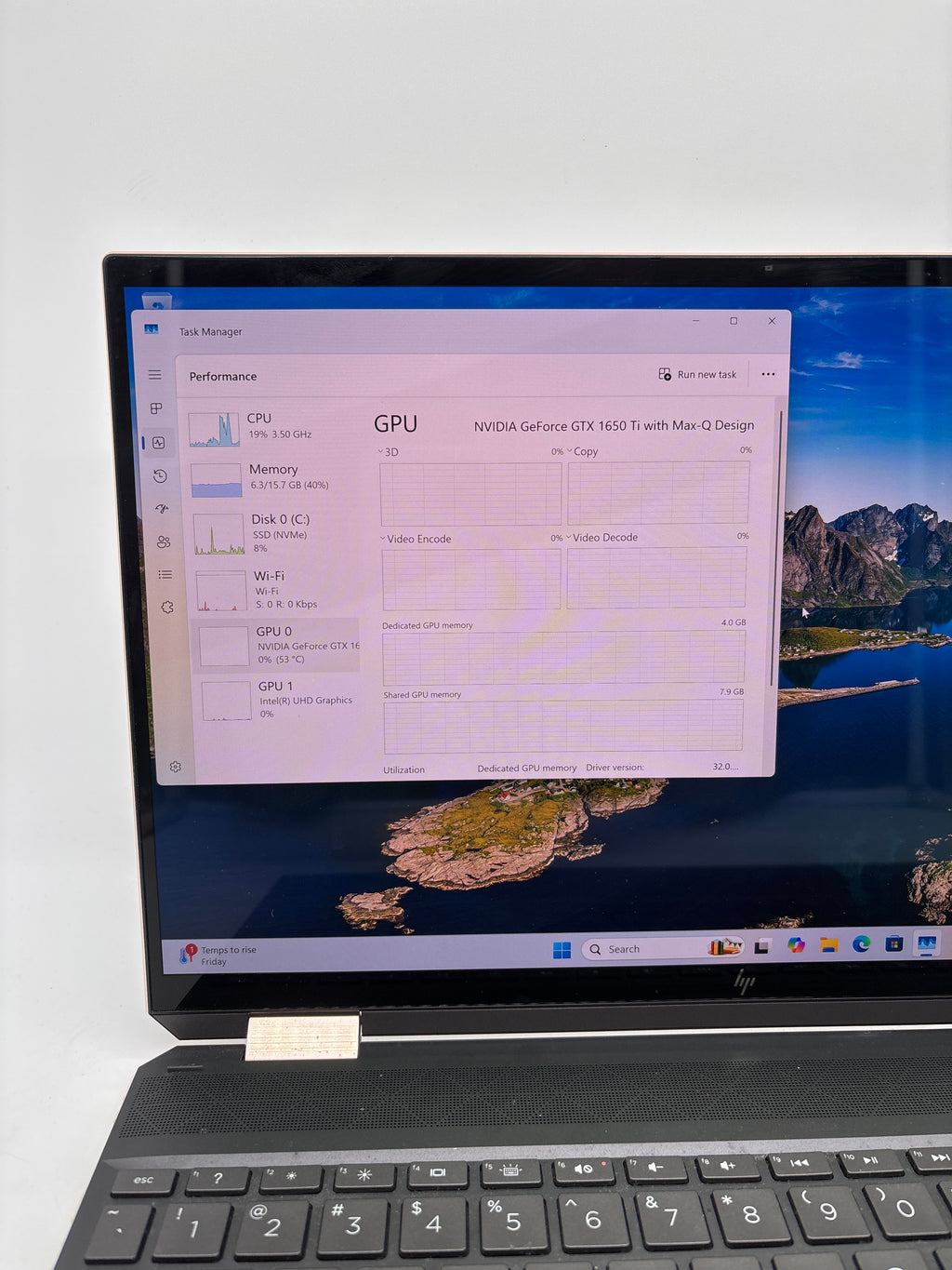 HP Spectre x360 15-EB0053DX 15.6" i7-10750H 16GB RAM 1TB SSD GeForce GTX 1650 Ti