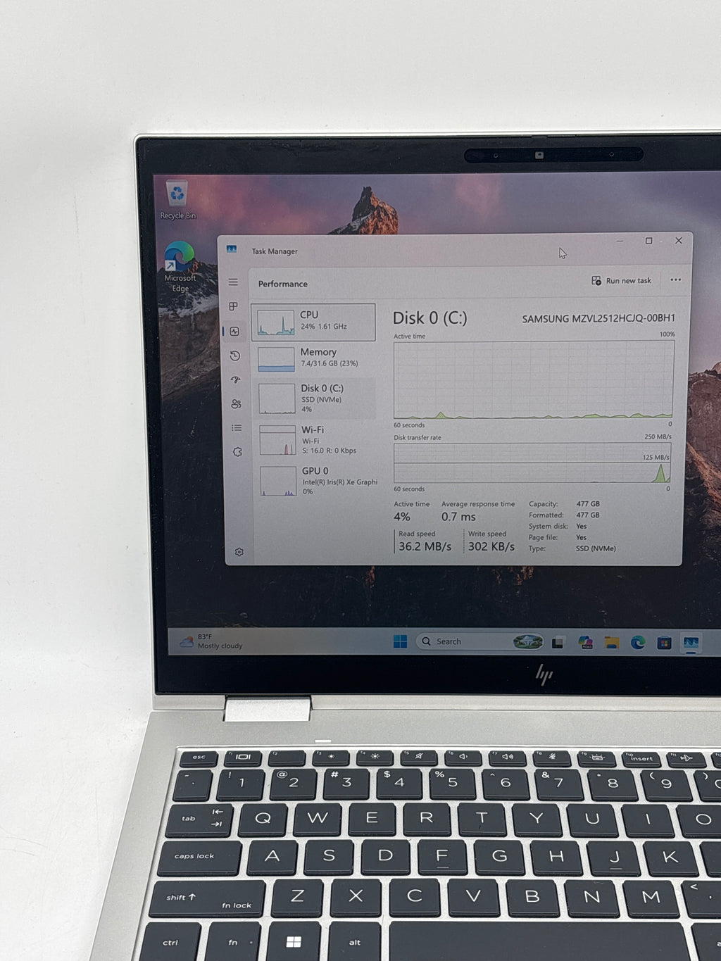 HP ENVY X360 830 G10 i7-1365U 32GB RAM 512GB SSD - Scuffs on Screen