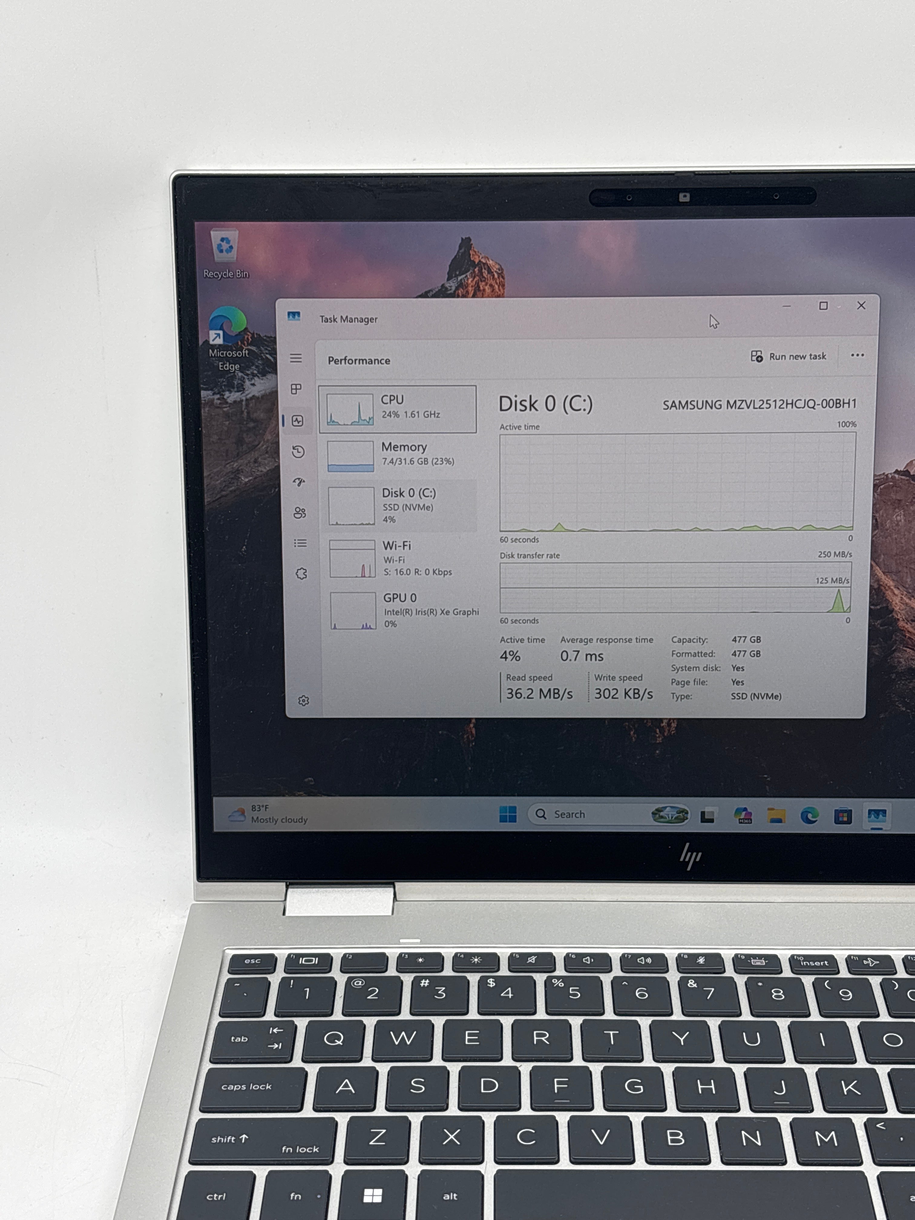 HP ENVY X360 830 G10 i7-1365U 32GB RAM 512GB SSD - Scuffs on Screen