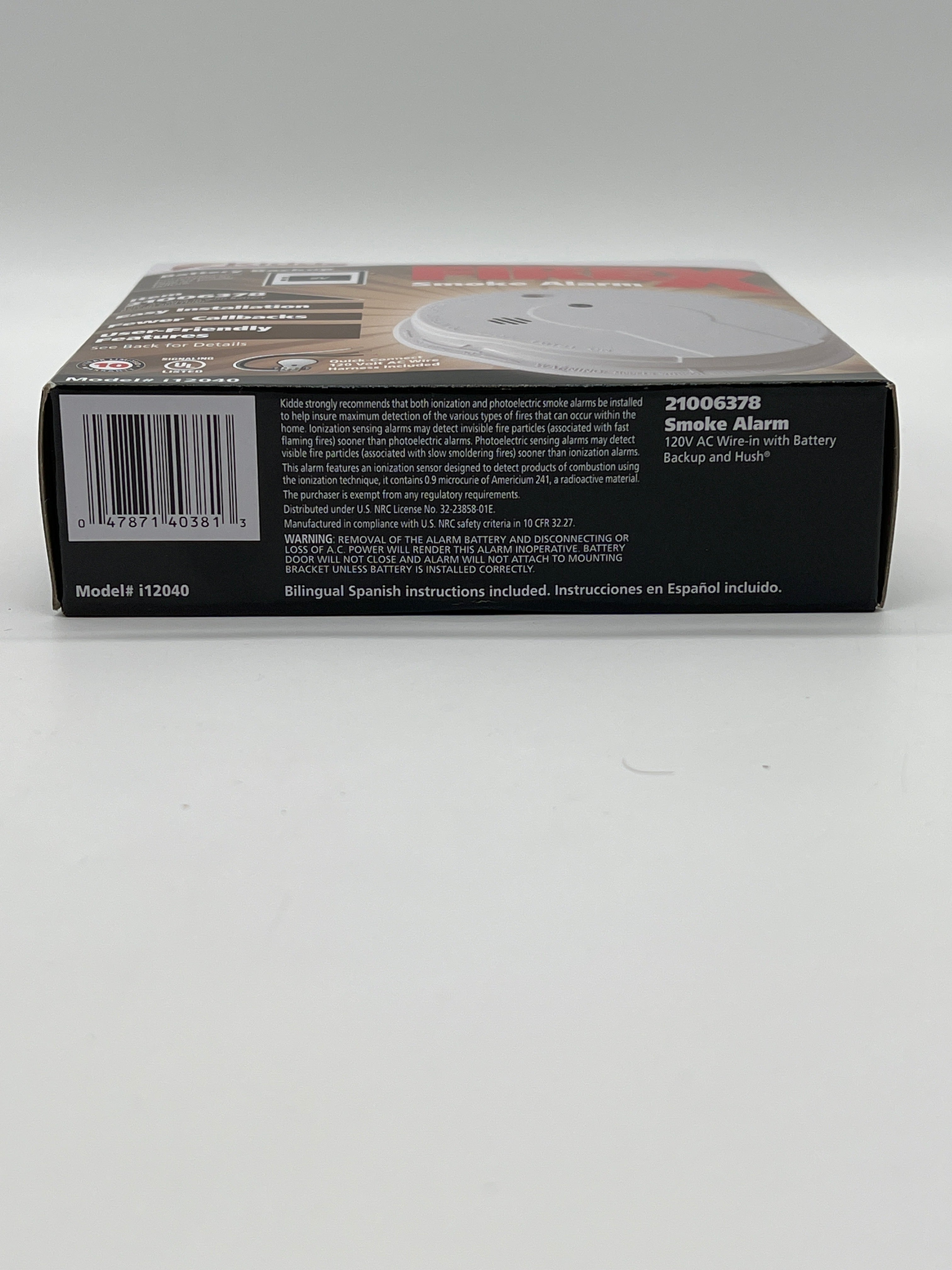 Kidde i12040 120V AC Wire-In Smoke Alarm With Battery Backup (Lot of 6)