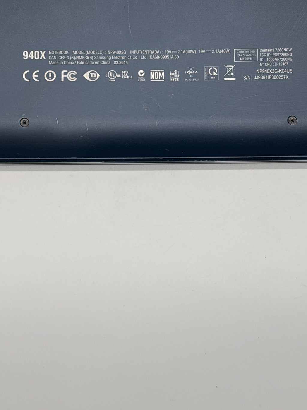 Samsung ATIV Book 9 Plus IN940X3G Intel i7 8GB RAM 256GB SSD