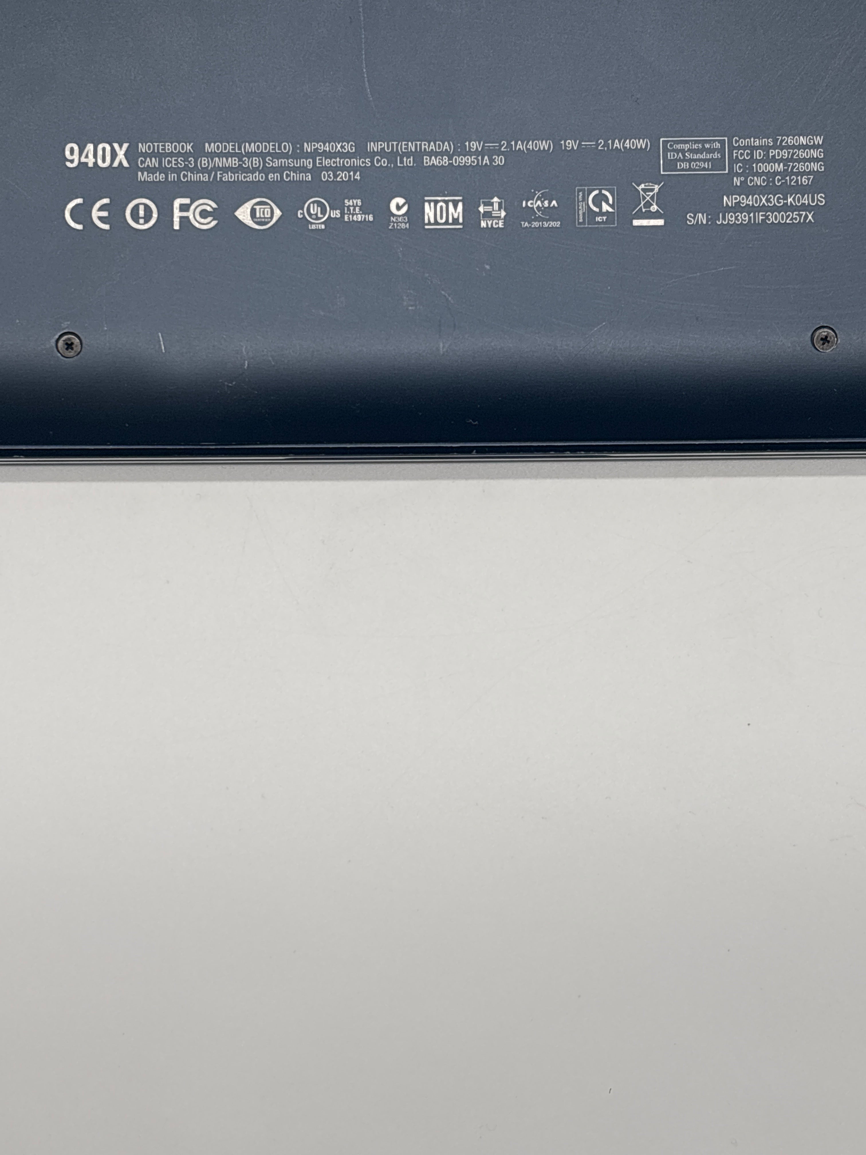 Samsung ATIV Book 9 Plus IN940X3G Intel i7 8GB RAM 256GB SSD