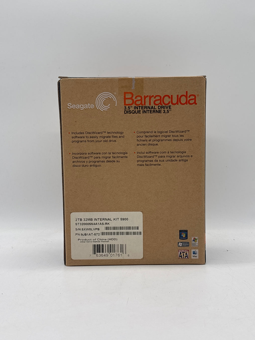 Seagate Barracuda ST320005N4A1AS-RK 3.5 SATA Internal Drive 2TB