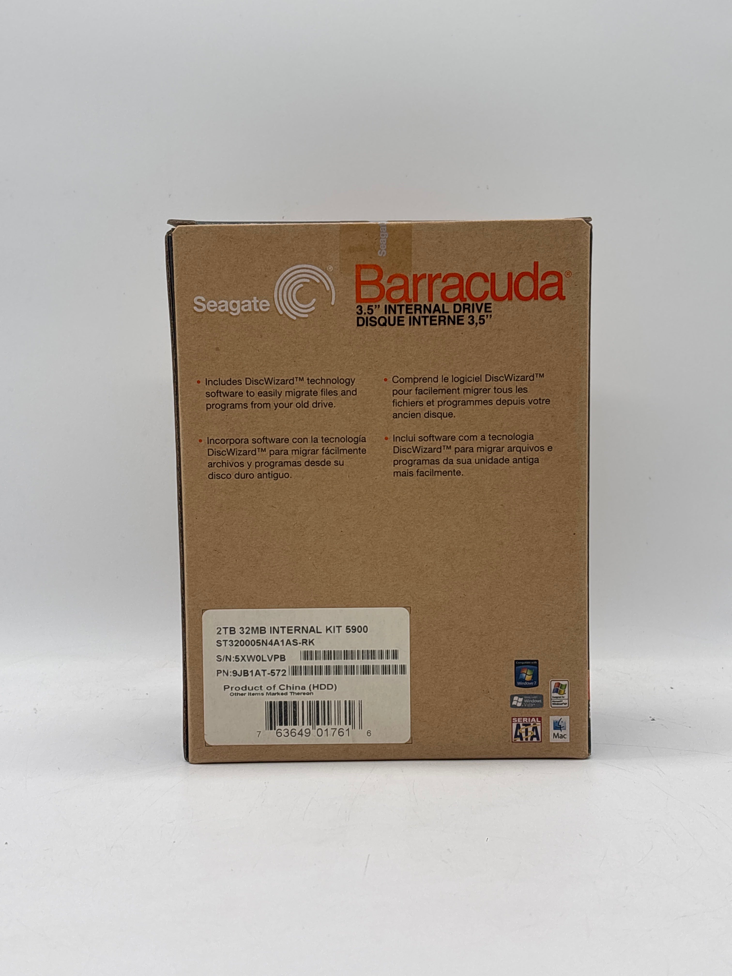 Seagate Barracuda ST320005N4A1AS-RK 3.5 SATA Internal Drive 2TB