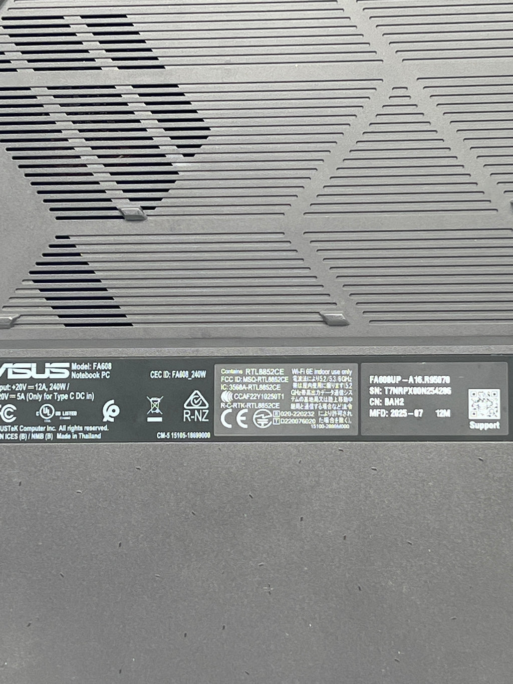 ASUS TUF Gaming A16 Ryzen 9 32GB Ram 1TB SSD RTX 5070 Black
