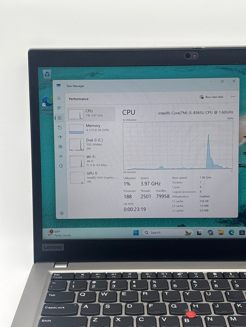 Lenovo T490S i5-8365U 16GB RAM 256GB SSD - For Parts (Left Click Issue)