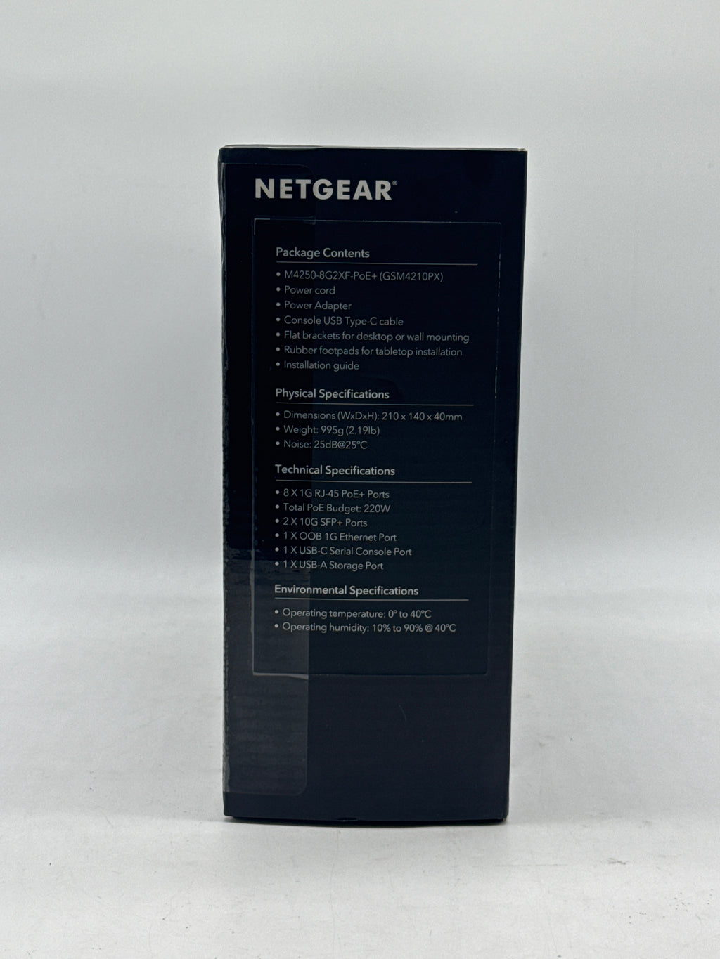Netgear GSM4210PX-100NAS Wired Router Black New In Box