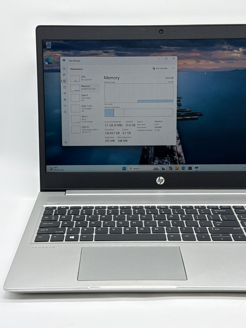 HP ProBook 455R G6 AMD Ryzen 5 3500U 32GB RAM 512GB