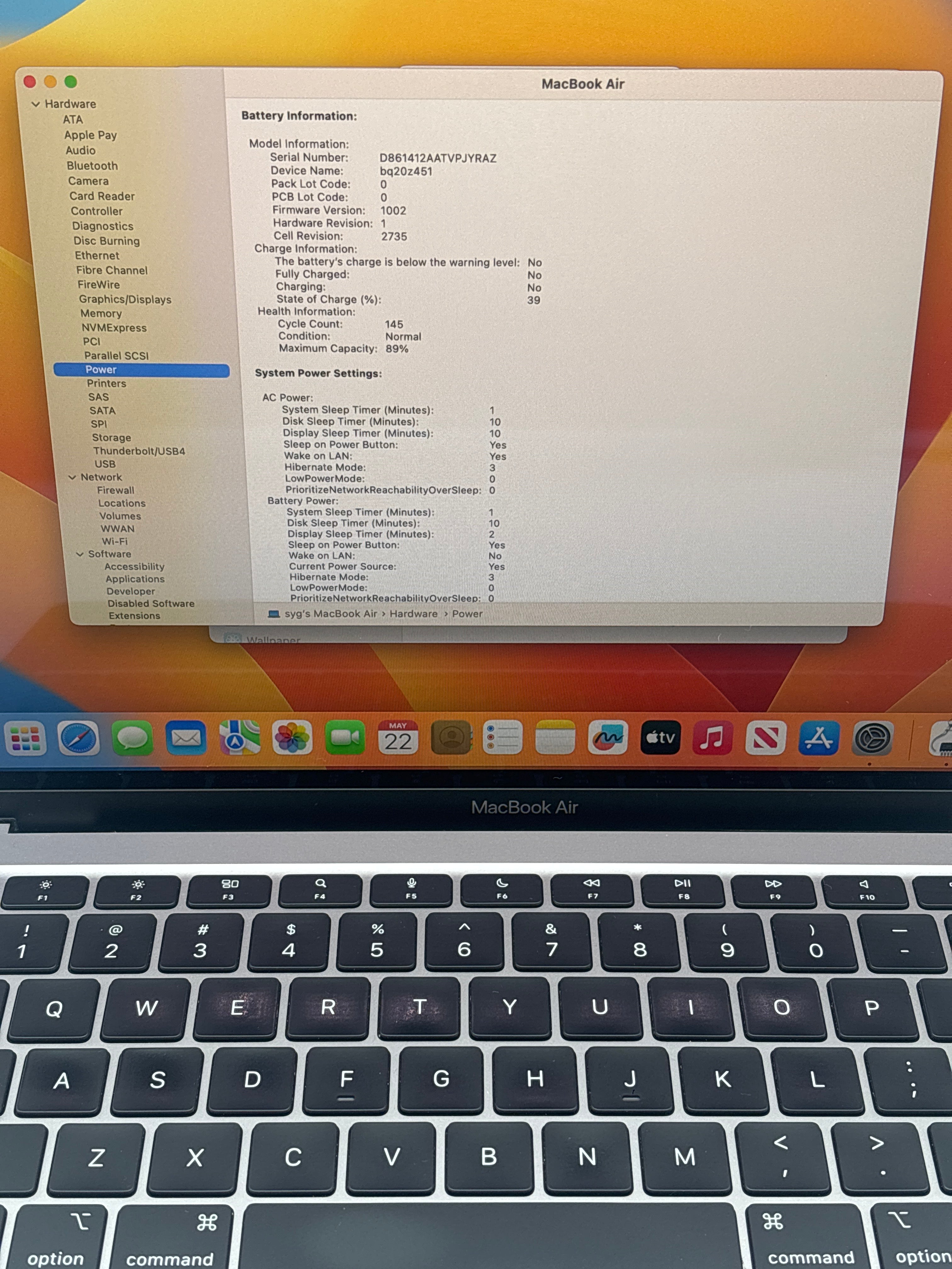Apple MacBook Air 13" A2337 M1 8GB RAM 256GB SSD