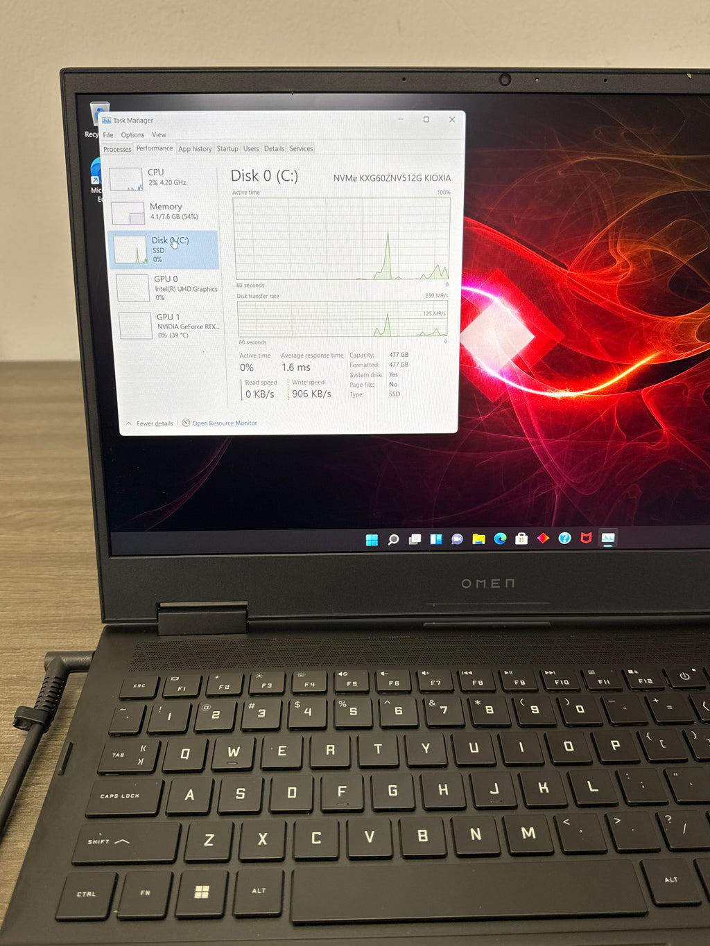 HP Omen 15-ek1xxx Core i7 11800H 8GB RAM 512GB SSD RTX 3060 - Bad Battery