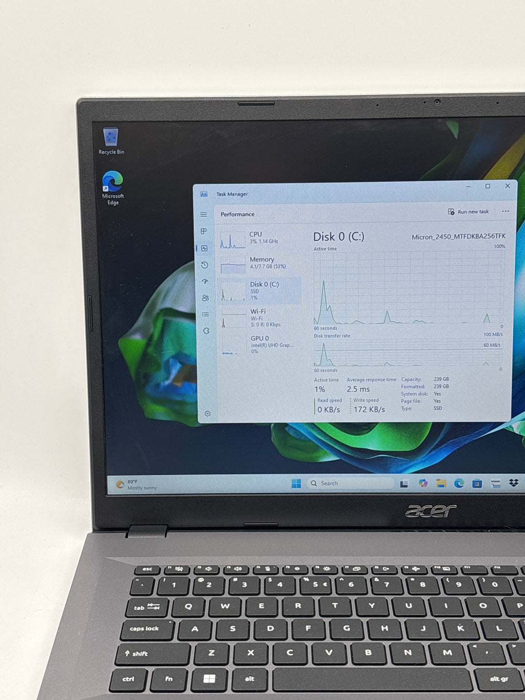 Acer Aspire 3 N23H5 15.6" Core i3-N305 8GB RAM 256GB SSD - Used