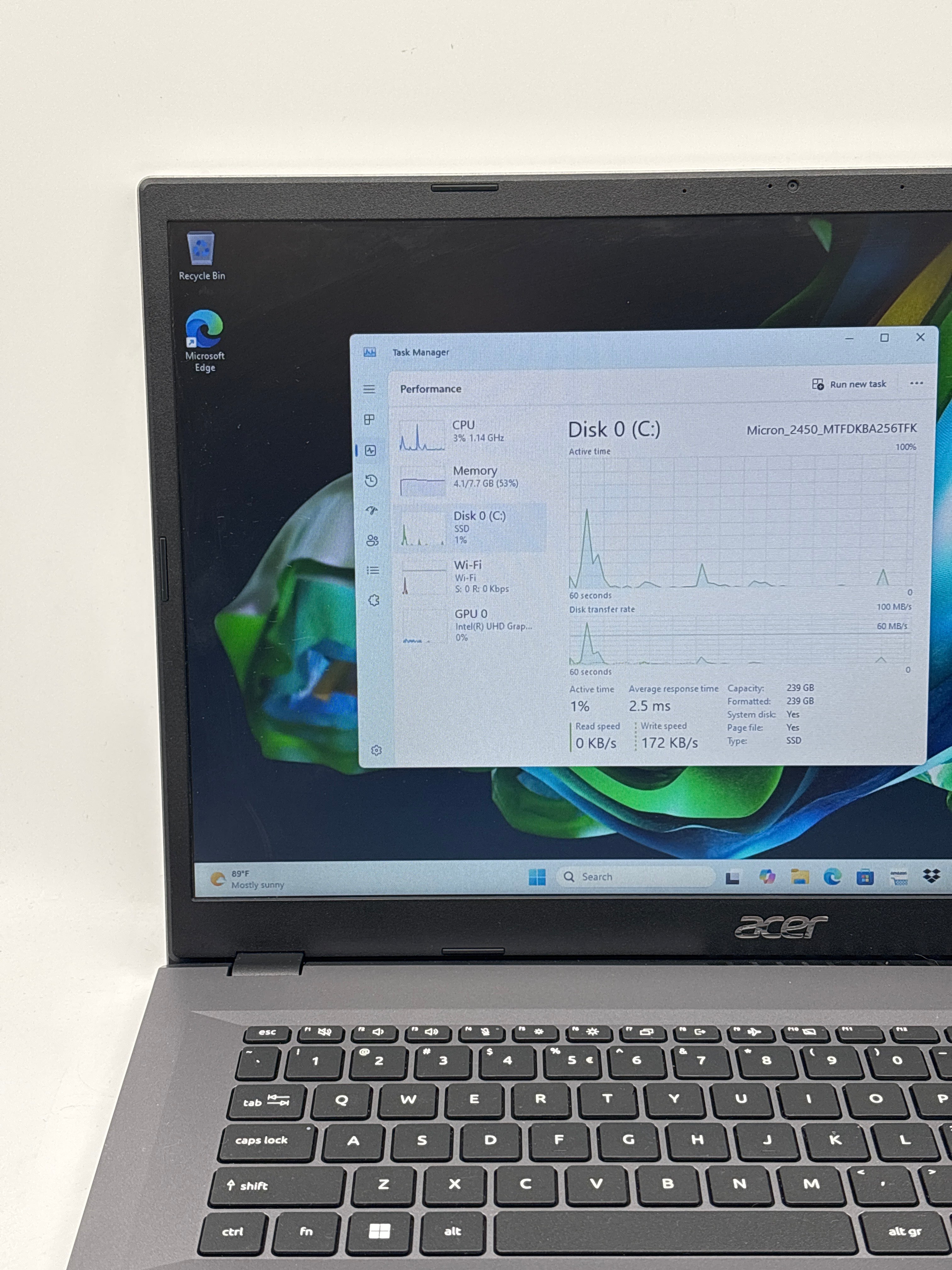 Acer Aspire 3 N23H5 15.6" Core i3-N305 8GB RAM 256GB SSD - Used