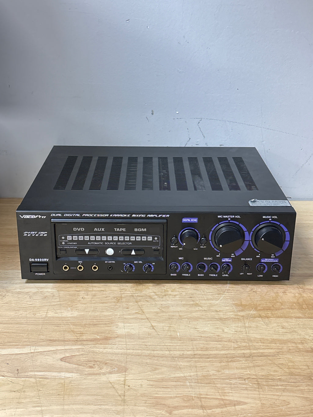 VocoPro DA-9800RV 24-Bit DSP Reverb Karaoke Mixing Amplifier Black - Used