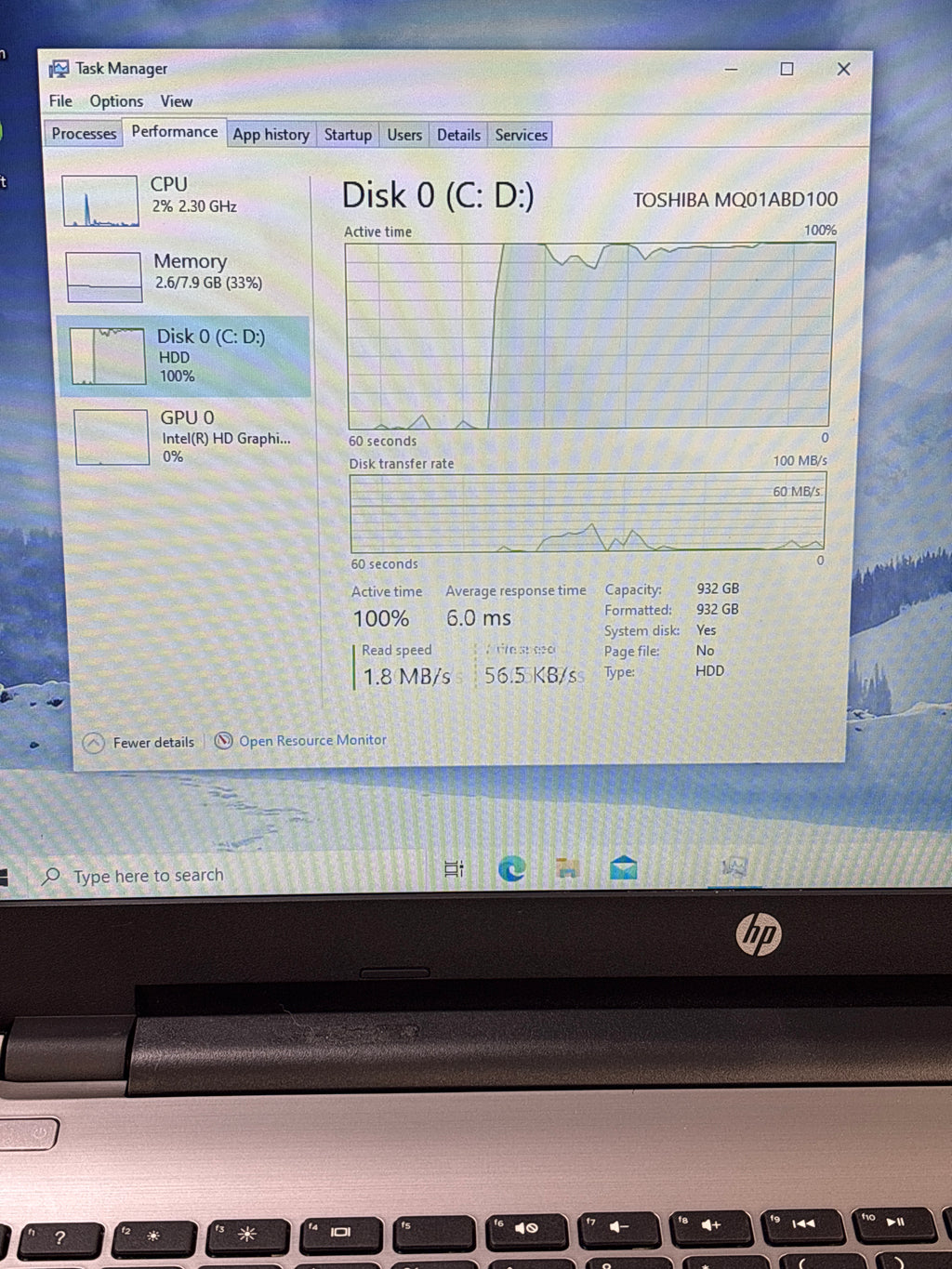 HP 15-ay039wm i3-6100U 8GB RAM 1TB HDD - For Parts (Read DESC)