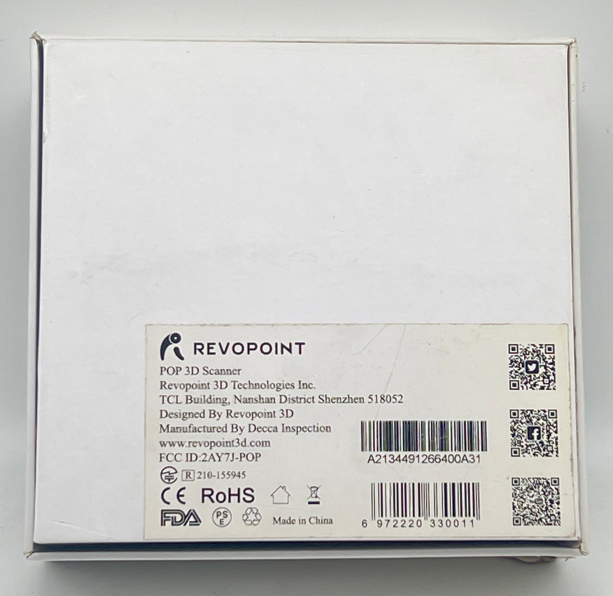 RevoPoint 3D Pop Scanner - Used with Box