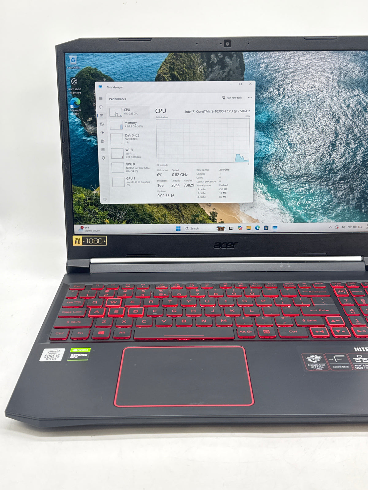 Acer Nitro 5 N20C1 15.6in i5-10300H 8GB RAM 256GB SSD GTX 1650 - Used