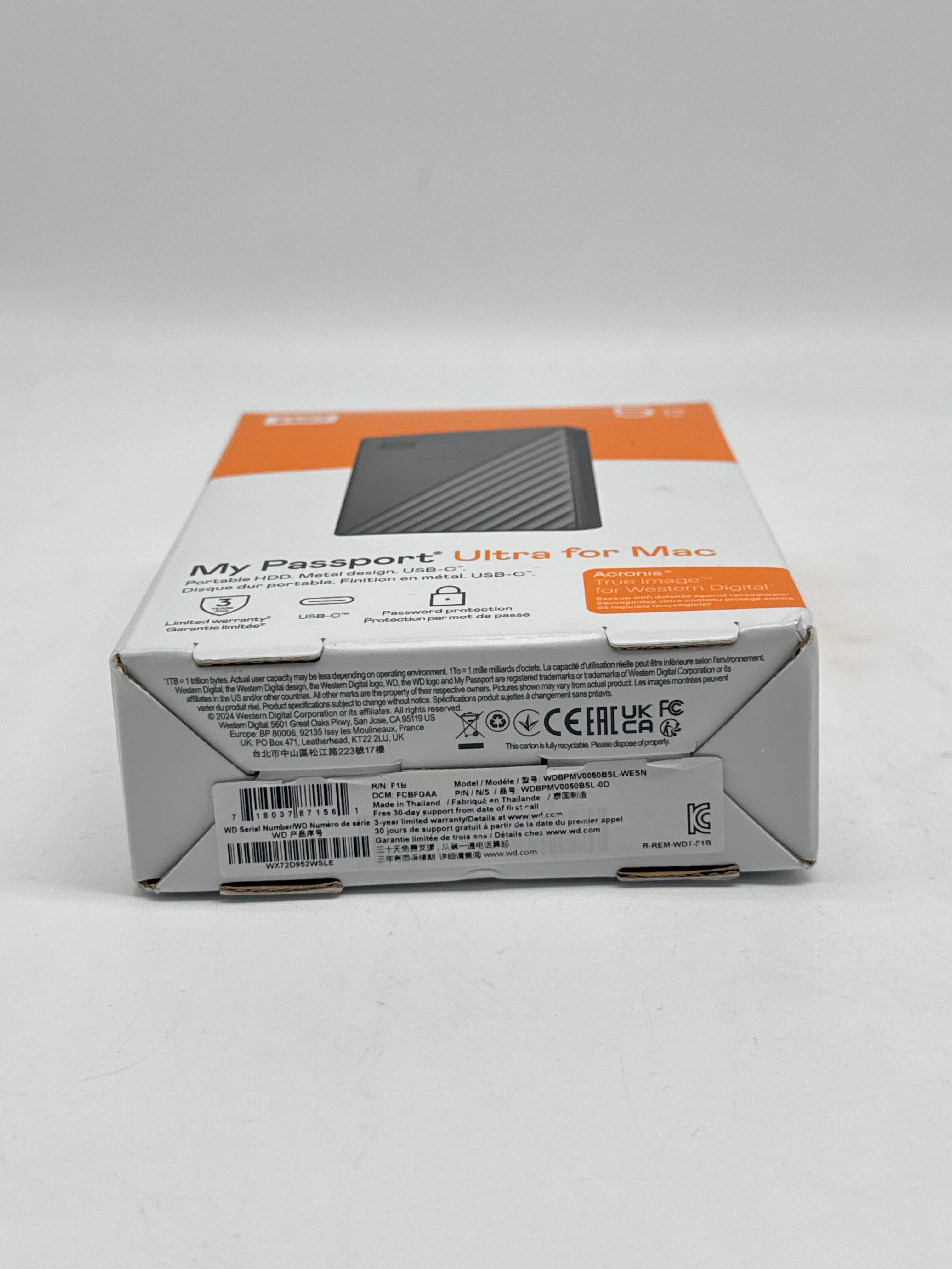 Western Digital My Passport Ultra For Mac 5TB Silver External Drive