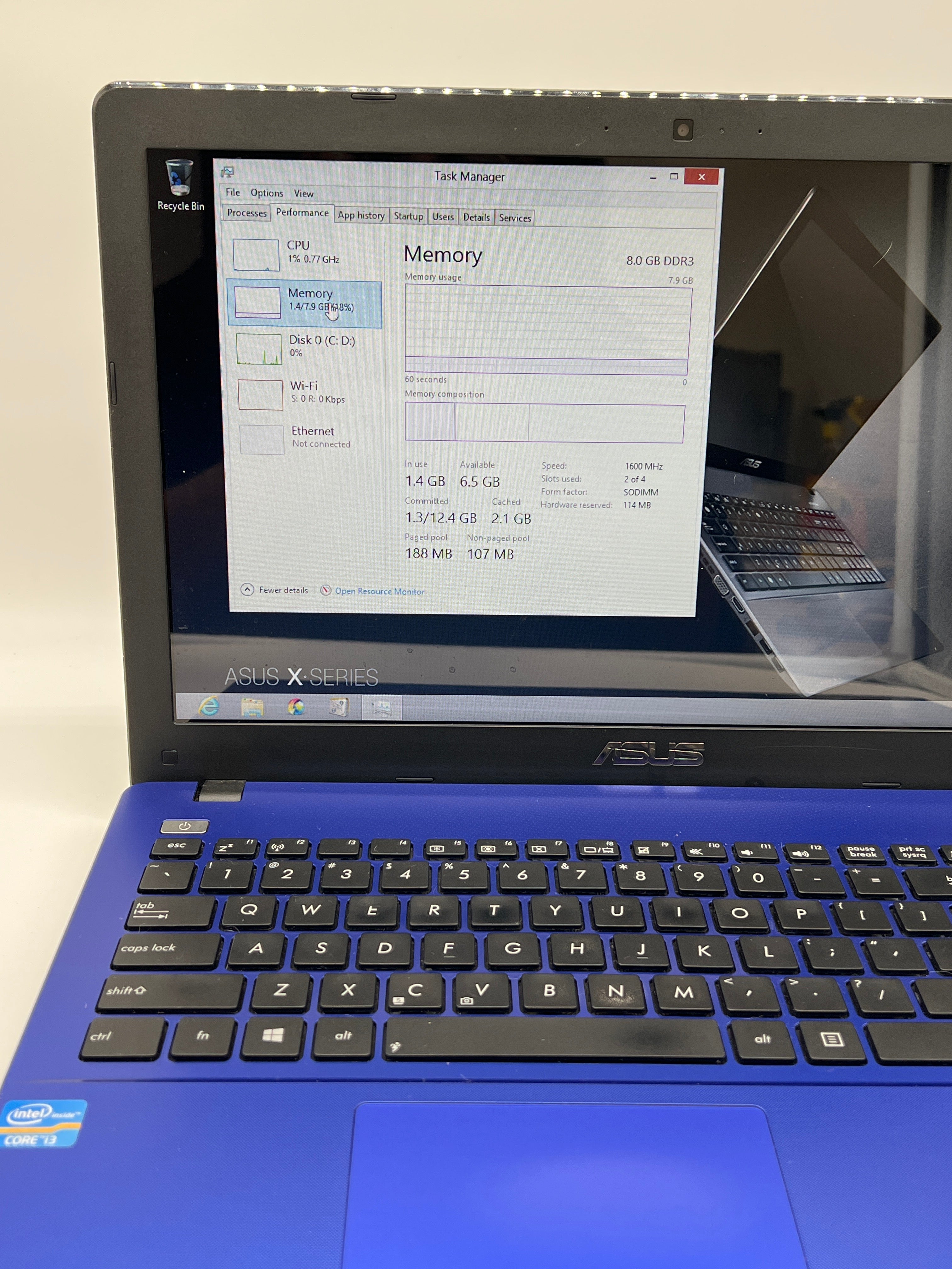 Asus KC550C 15.6 inch i5 3217U 8GB RAM 1TB Storage Laptop Blue Used