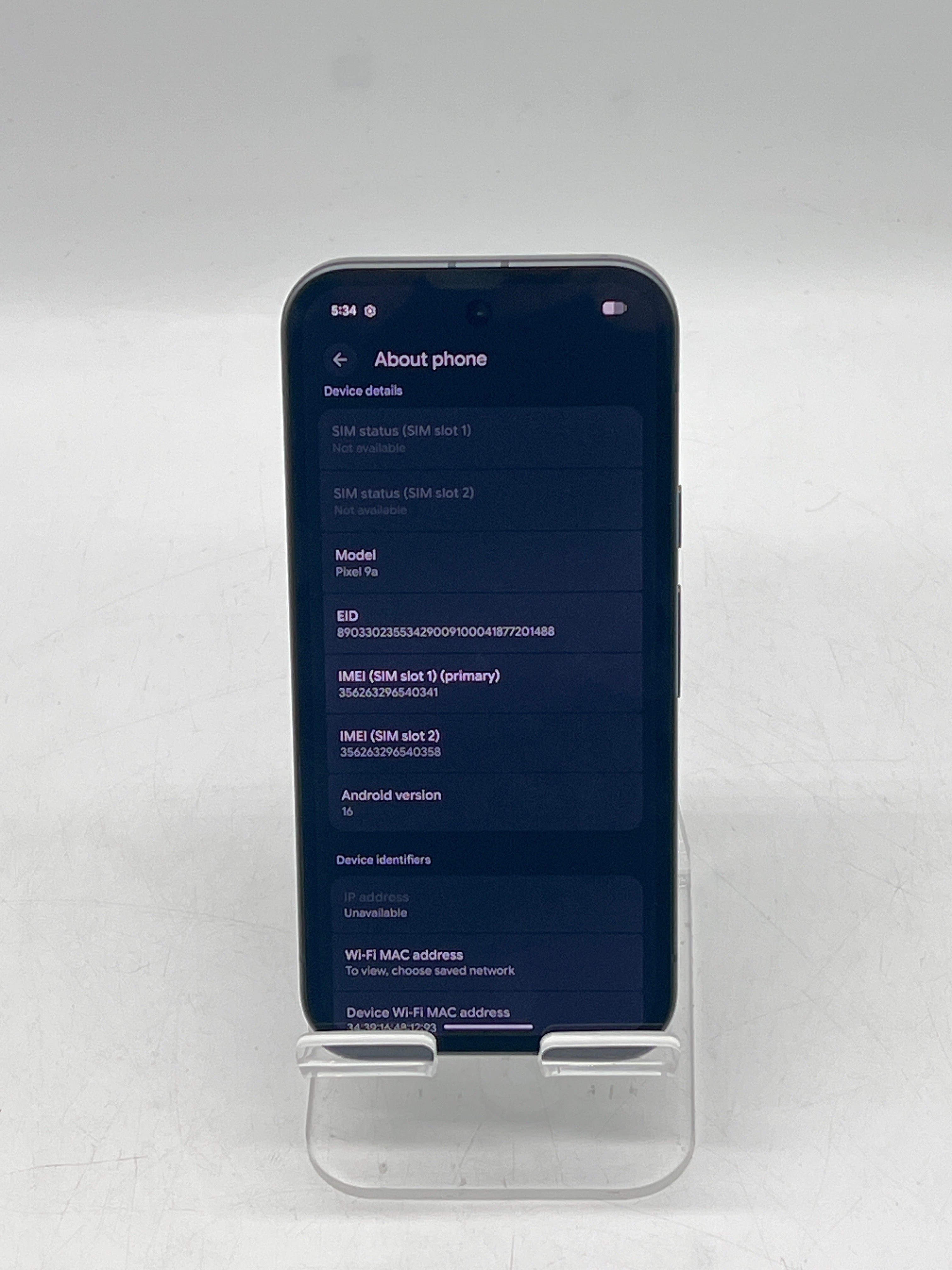 Google Pixel 9a 6.3in 128GB Gray - For parts (BAD ESN)
