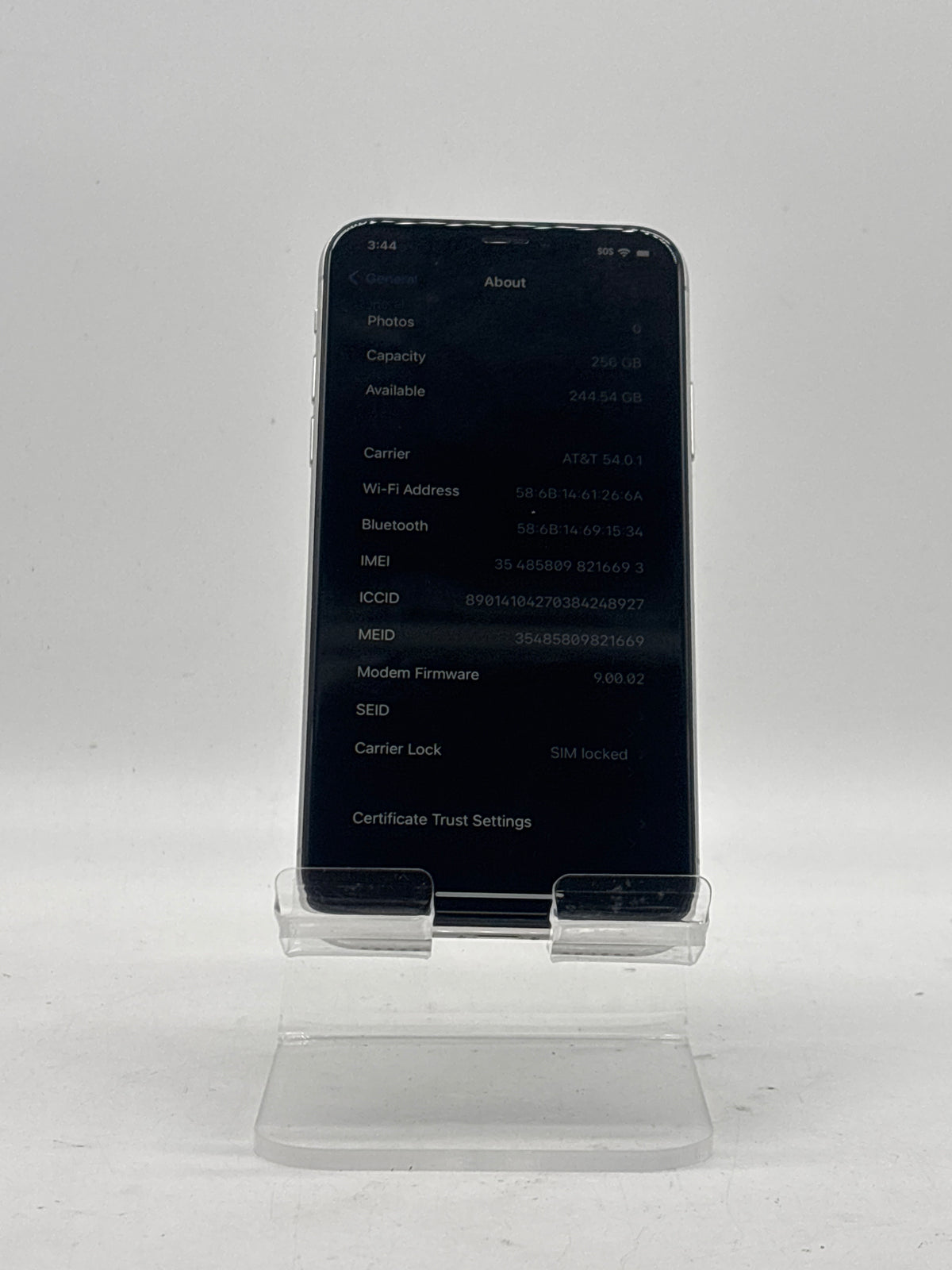 Apple iPhone X 5.8" A1865 256GB AT&T Only Silver - Cracked Camera Lens