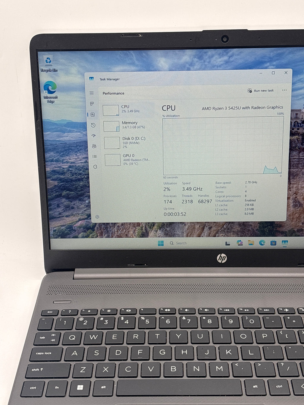 HP 255 G9 Ryzen 3 5425U 8GB RAM 128GB SSD - For Parts (Read DESC)