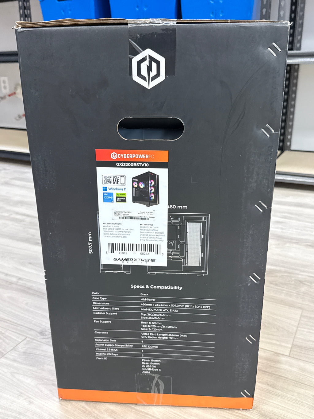 CyberPowerPC Gaming Desktop Intel Core i5-14400F RTX 5060 16GB 1TB SSD Black