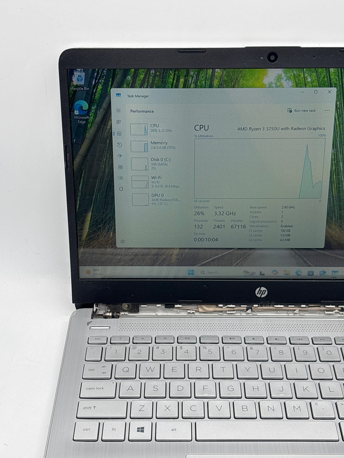 HP 14-dk1022wm 14" AMD Ryzen 3 3250U 4GB RAM 128GB SSD Silver - READ