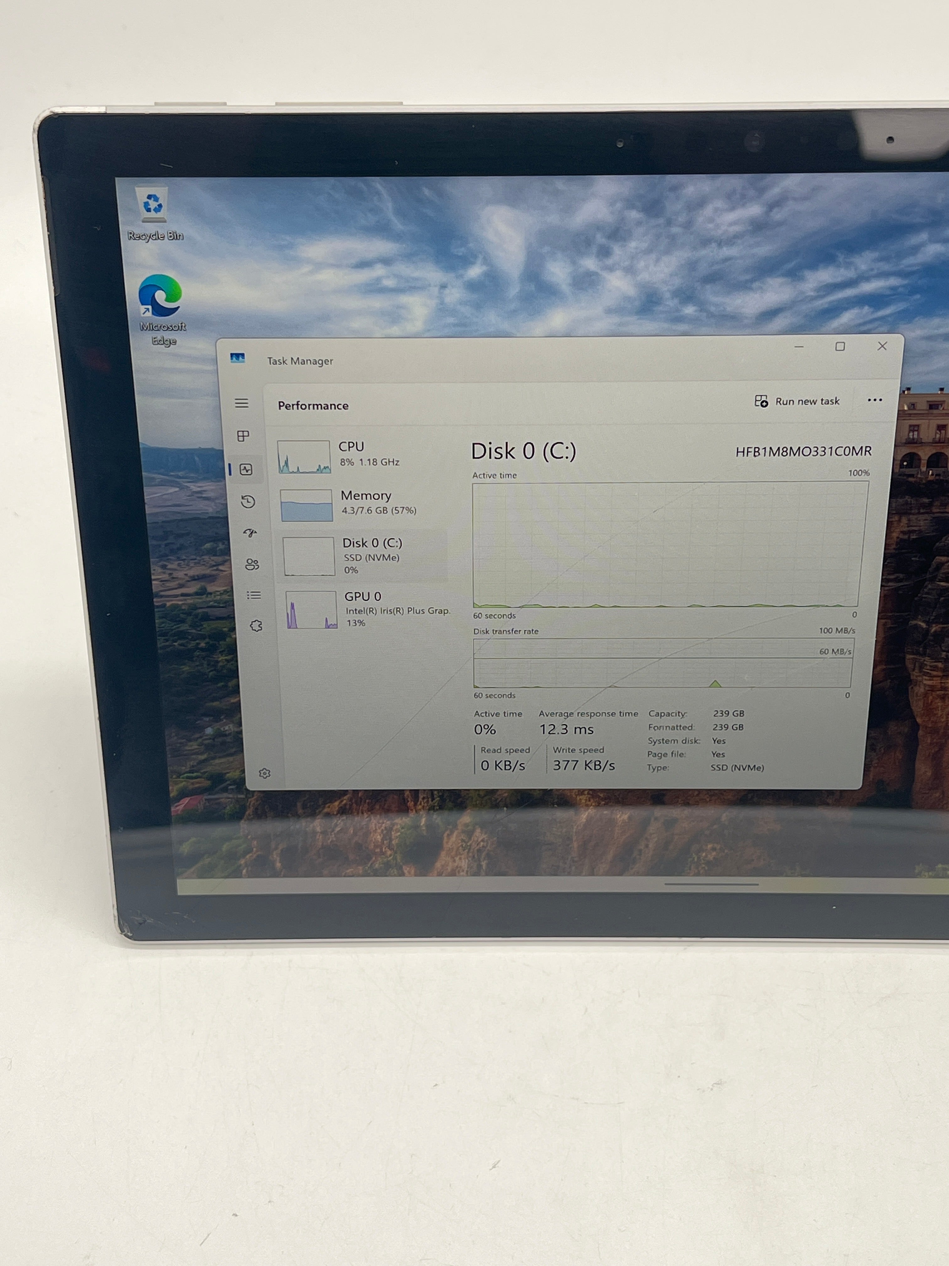 Microsoft Surface Pro 7 1866 i5-1035G4 8GB RAM 256GB SSD - For Parts (Read Desc)