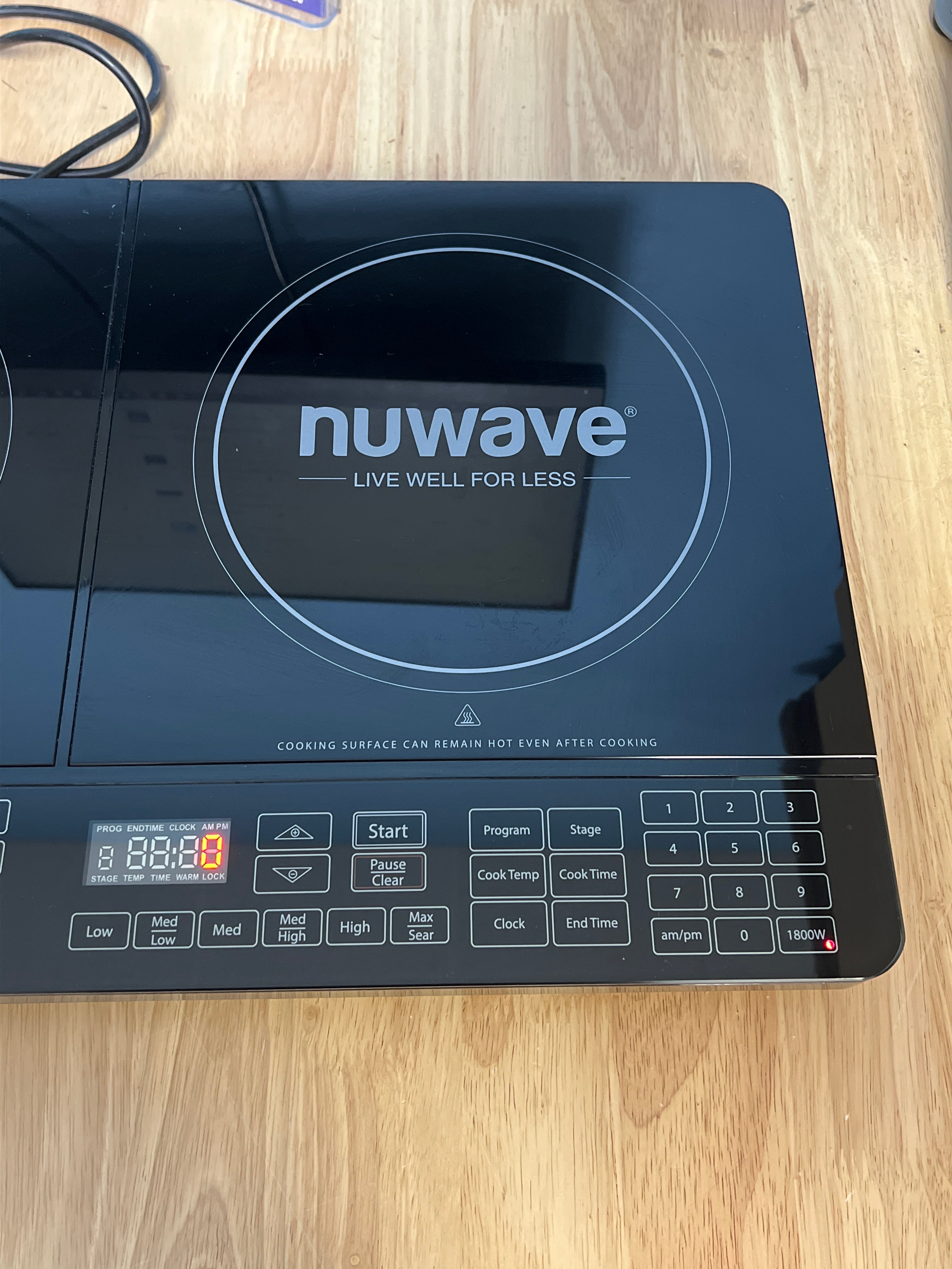 NuWave PIC Double Induction Cooktop 1800W Black Portable Electric Burner