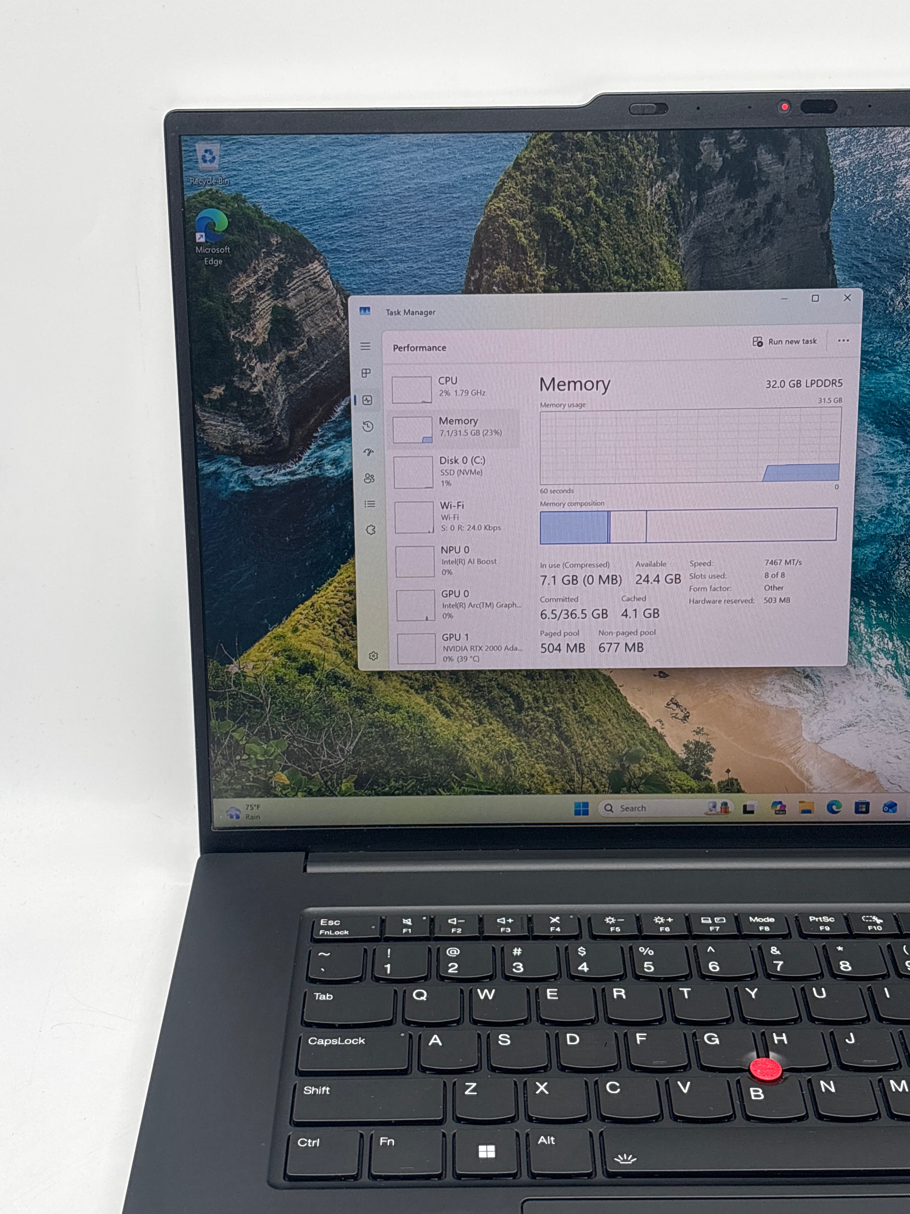 Lenovo ThinkPad P1 Gen 7 Ultra 7 155H 32GB RAM 1TB SSD RTX 2000 Ada Used