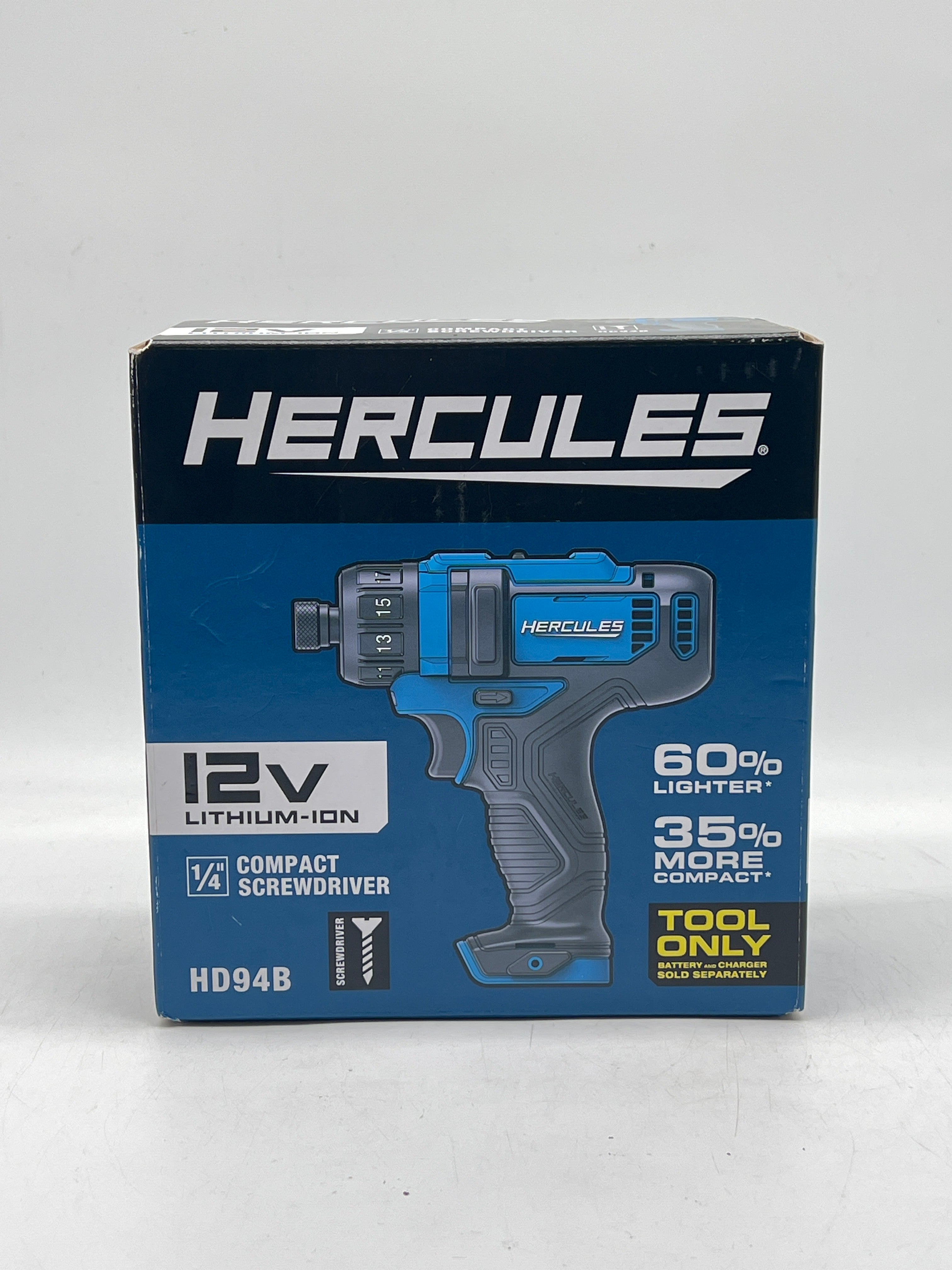 Hercules HD94B 12V Compact 1/4" Cordless Screwdriver Brushed - New