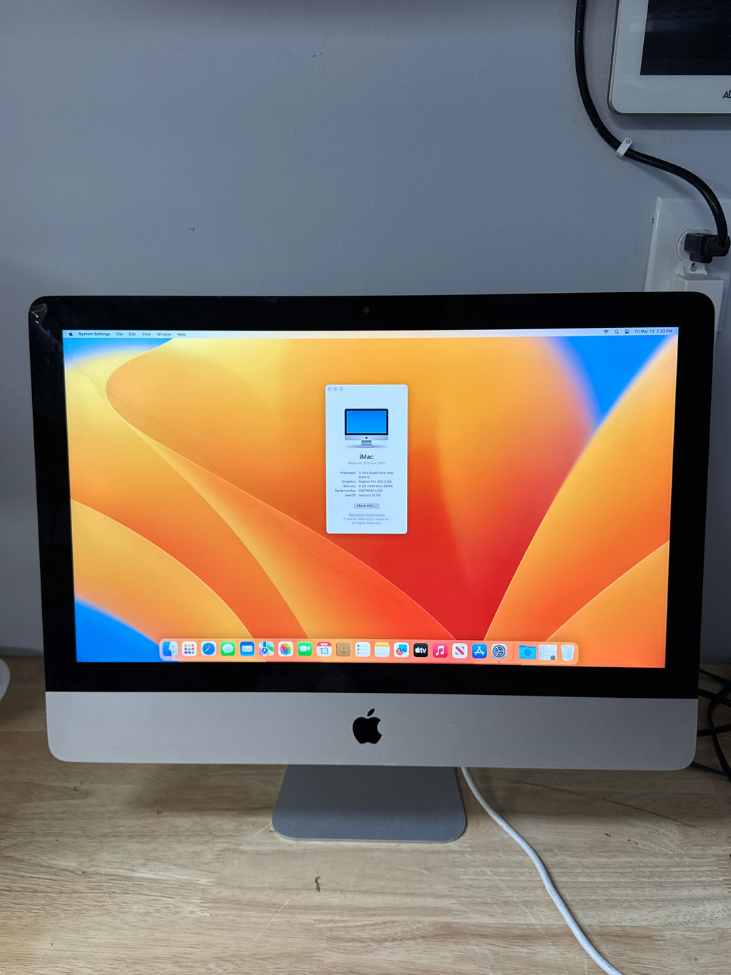 Apple iMac 21.5" 4K A1418 i5 8GB RAM 1TB HDD 2017 - For Parts