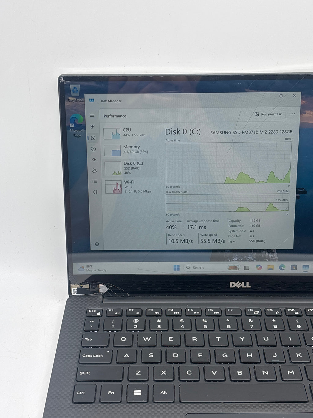Dell XPS 13 9360 13.3" Intel Core i5-8250U 8GB RAM 128GB SSD - For Parts