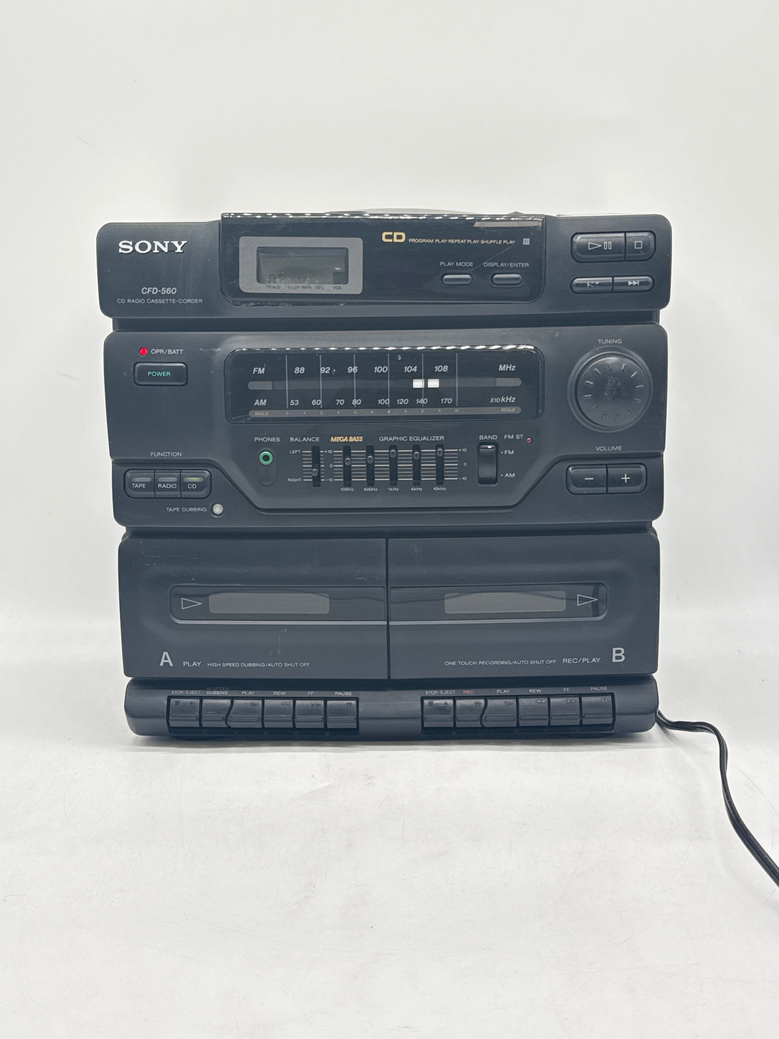 Sony CFD-560 CD Player Radio Stereo Cassette Boombox - For Parts