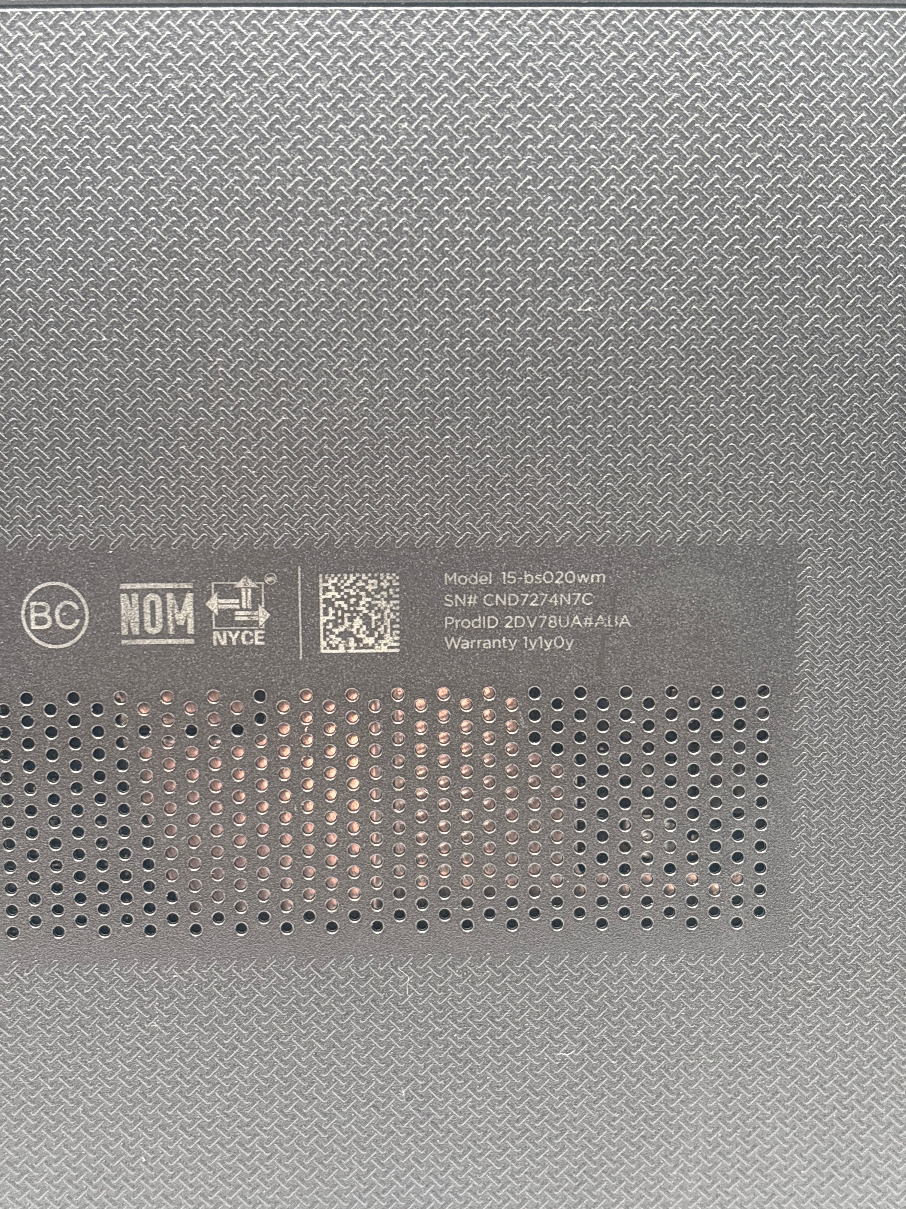 HP 15-bs020wm Pentium N3710 8GB RAM 1TB SSD