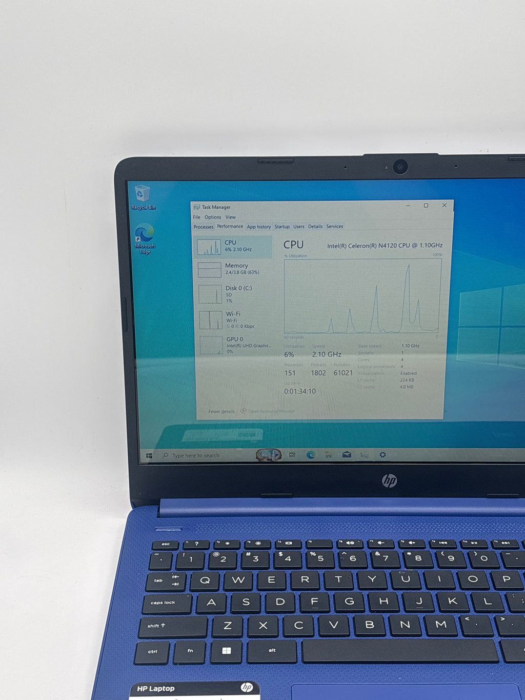 HP 14-dq0055dx Celeron N4120 4GB RAM 64GB SD