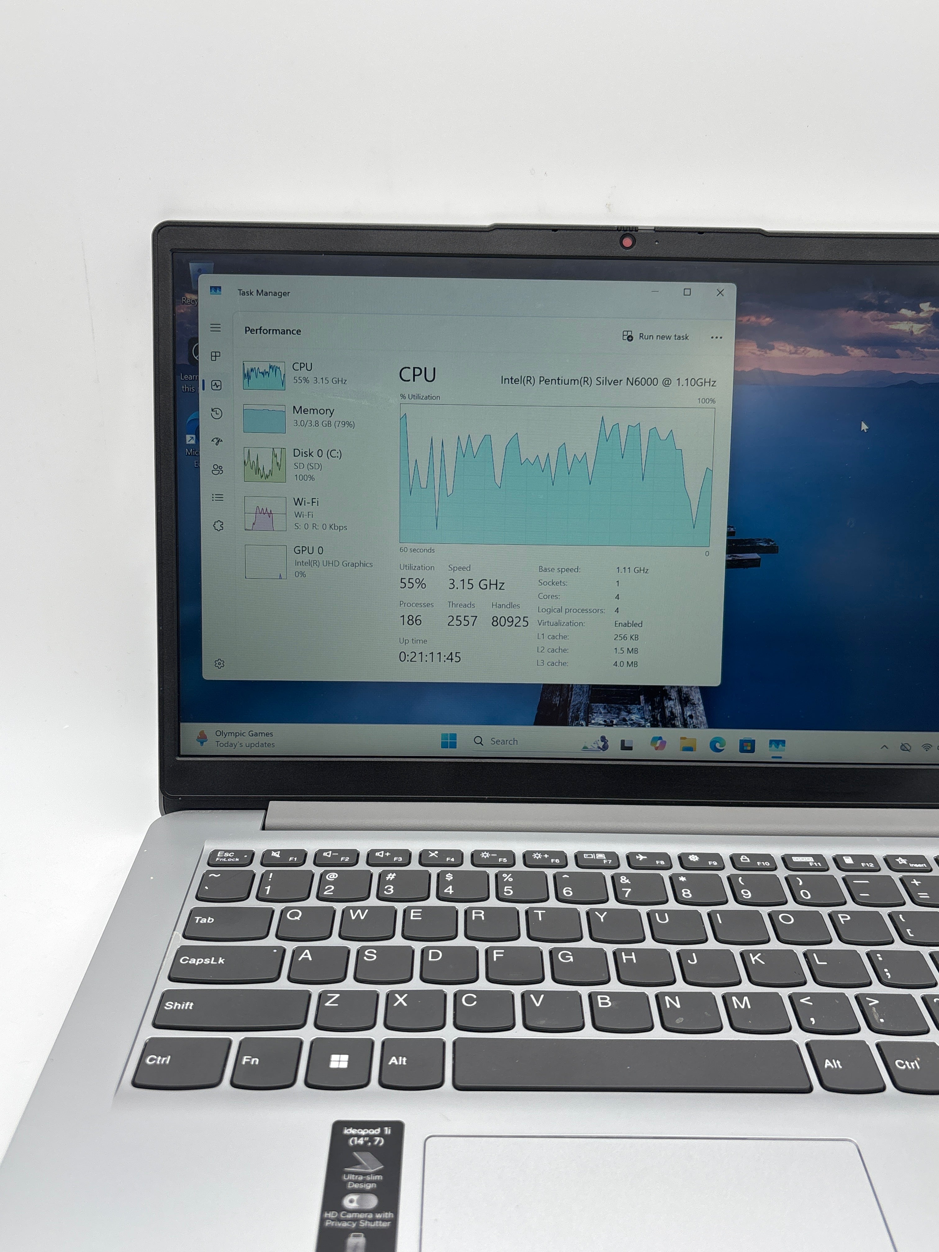 Lenovo IdeaPad 14IJL7 N6000 4GB RAM 128GB SSD Silver - Used