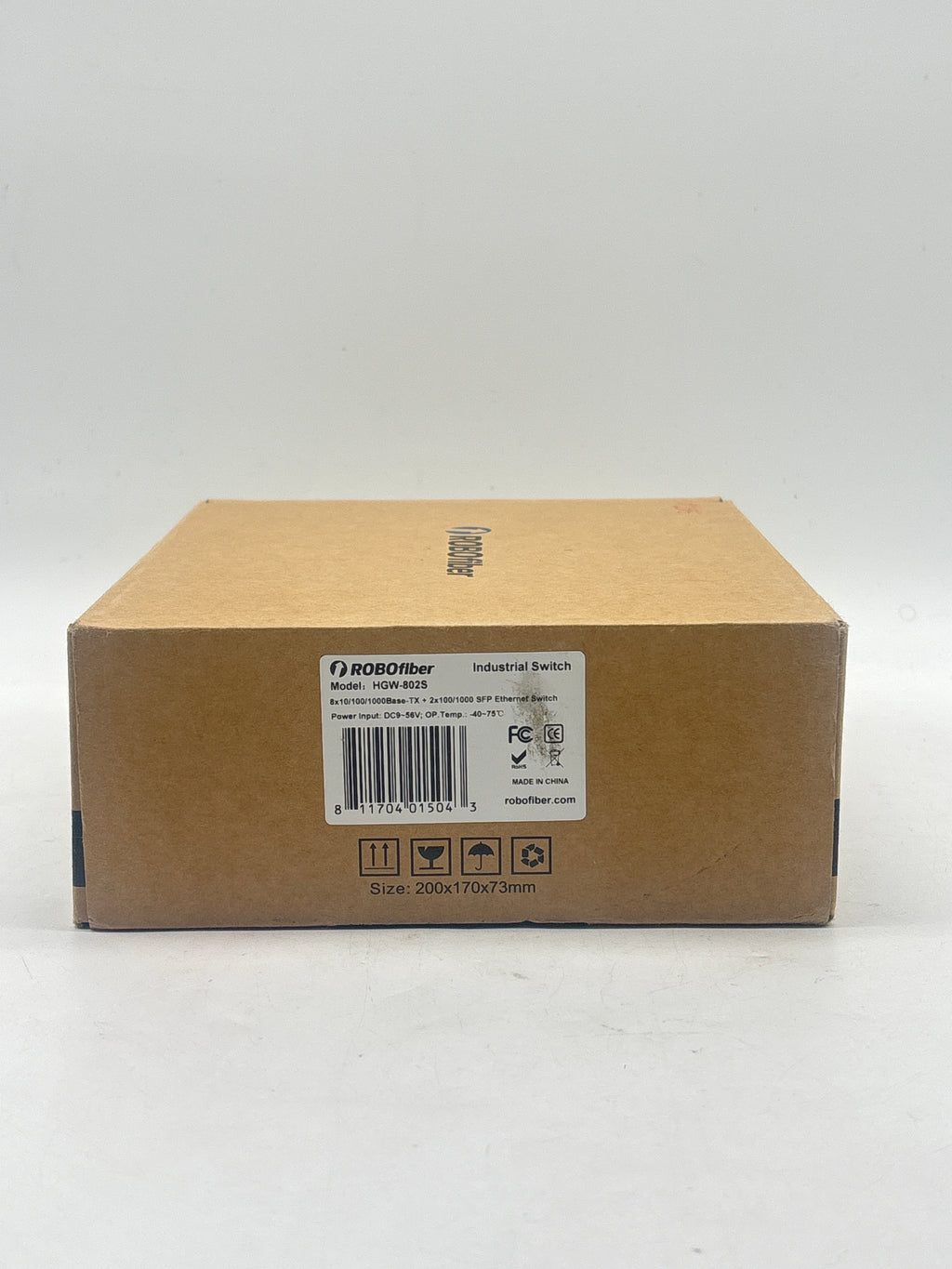 ROBOfiber HGW-802S Industrial Gigabit Ethernet Switch 8-Port RJ45 + 2 SFP - New