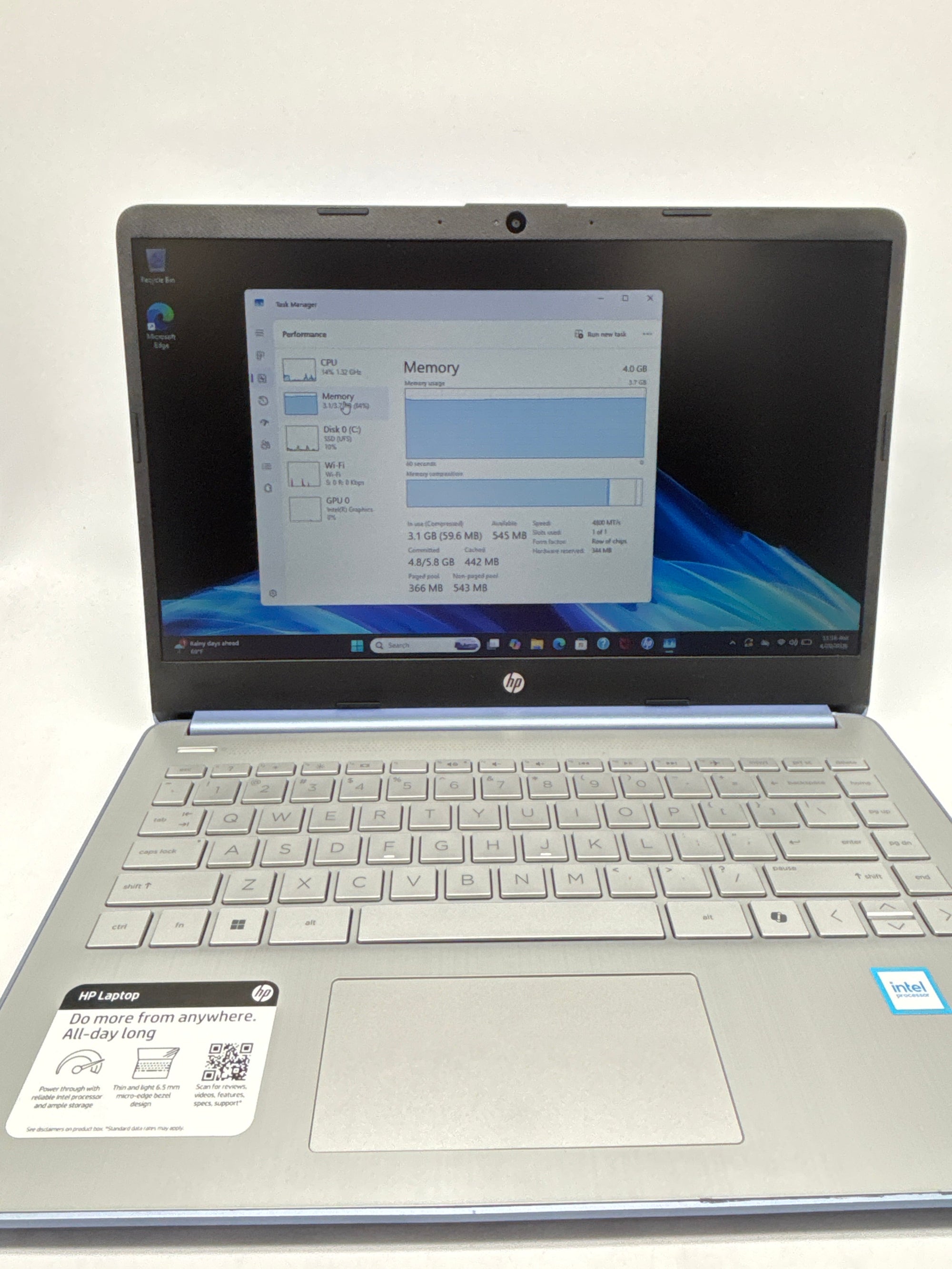 HP 14-dq6012dx Intel N150 4GB RAM 128GB SSD - Used