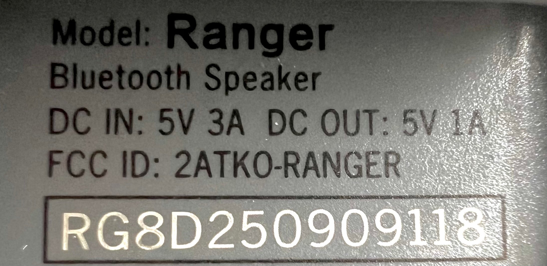 Turtlebox Ranger Gray Waterproof Wireless Portable Bluetooth Speaker RG4A - Used