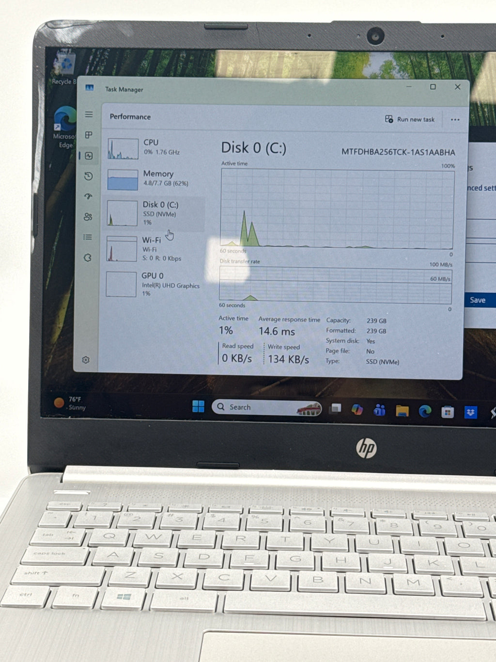 HP 14-dq1043cl 14 in Intel i3 8GB 256GB SSD Silver