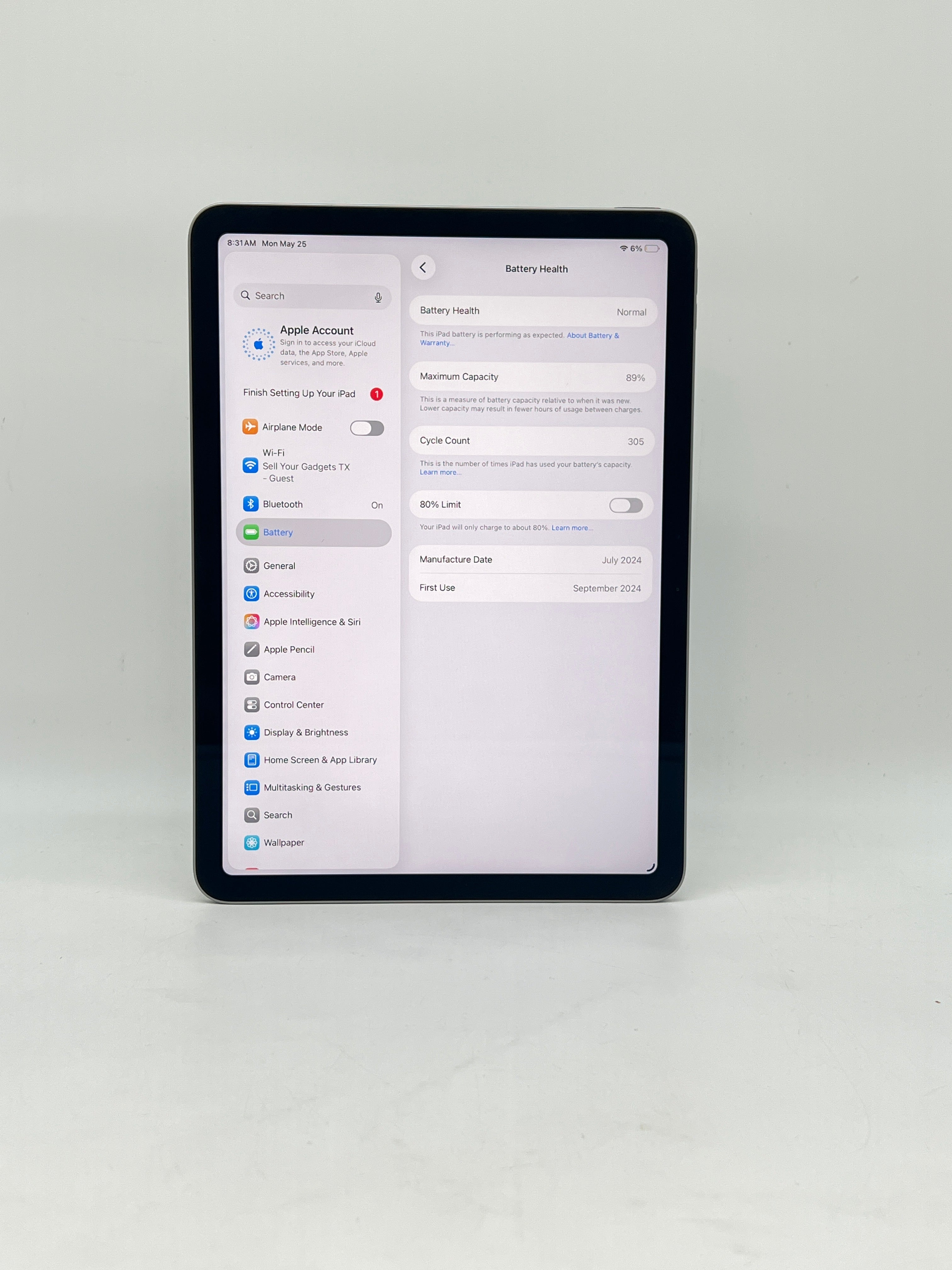 Apple iPad Air 11" M2 A2902 128GB Wi-Fi with Apple Pencil - Used