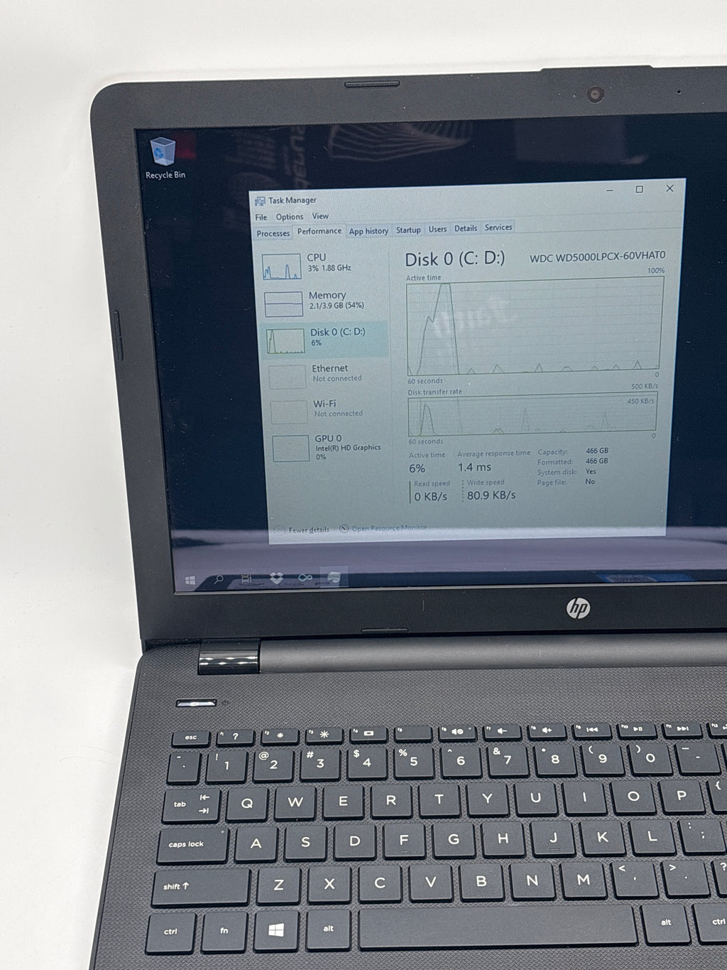 HP 15-BS020WM Touch Pentium N3710 4GB RAM 500GB HDD