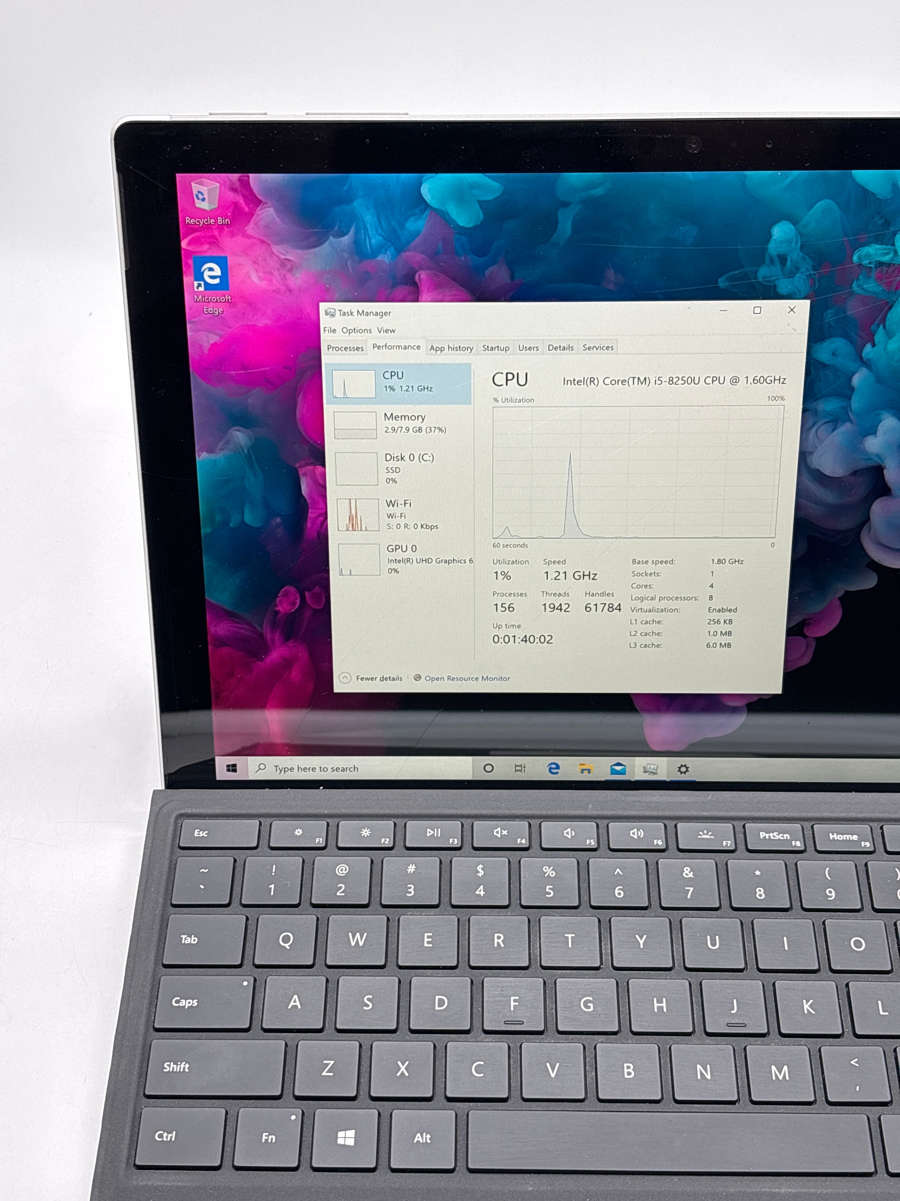Microsoft Surface Pro 6 i5-8250U 8GB RAM 128GB SSD - For Parts (Cracked Screen)