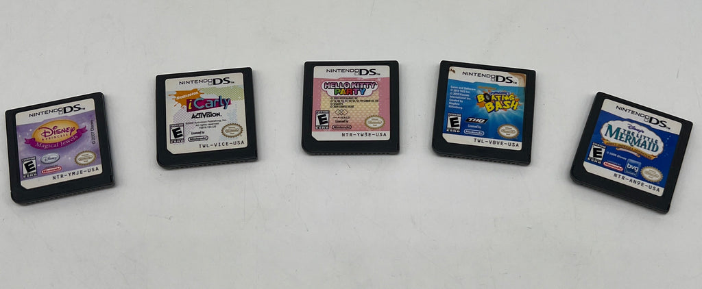 Nintendo DSi XL Pink With 5 Games - For Parts (Game Slot Not Functioning)